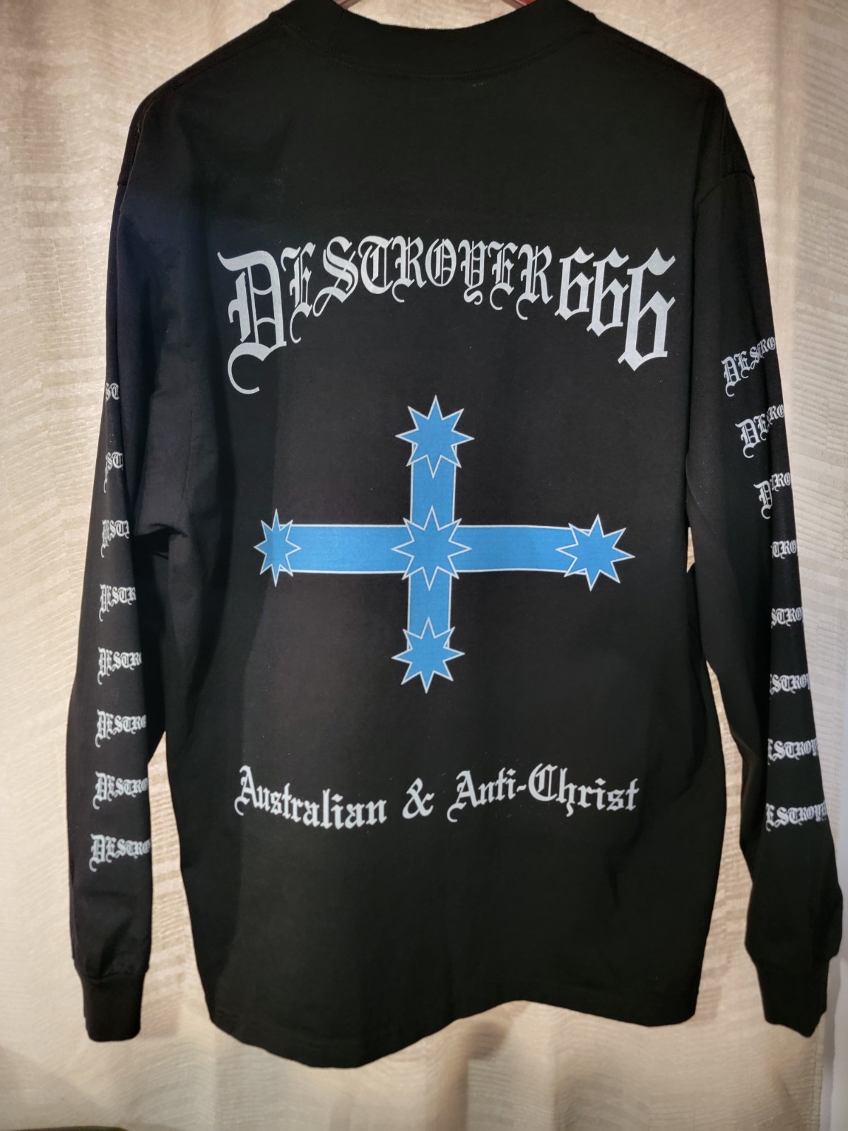 Destroyer 666 unchain wolves black metal ON SHAKA HEAVY LON SLEEVE T SHIRT