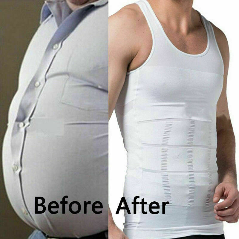 Men Compression Shirt Sleeveless Body Shaper Base Layer Slimming Tank Top Vest