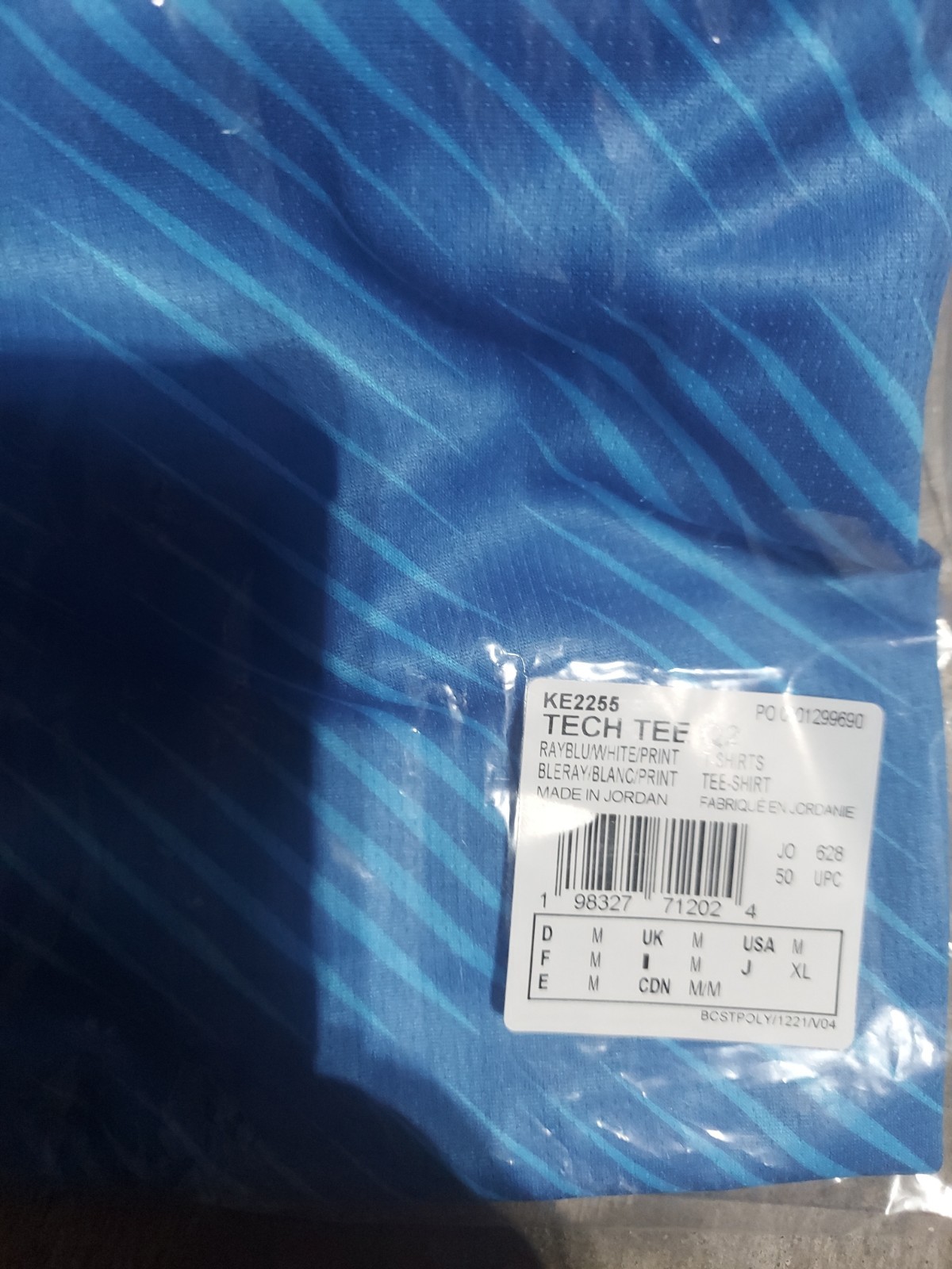 adidas Men’s TECH TEE Q2 Ray blue/White/PRINT Size M Sealed