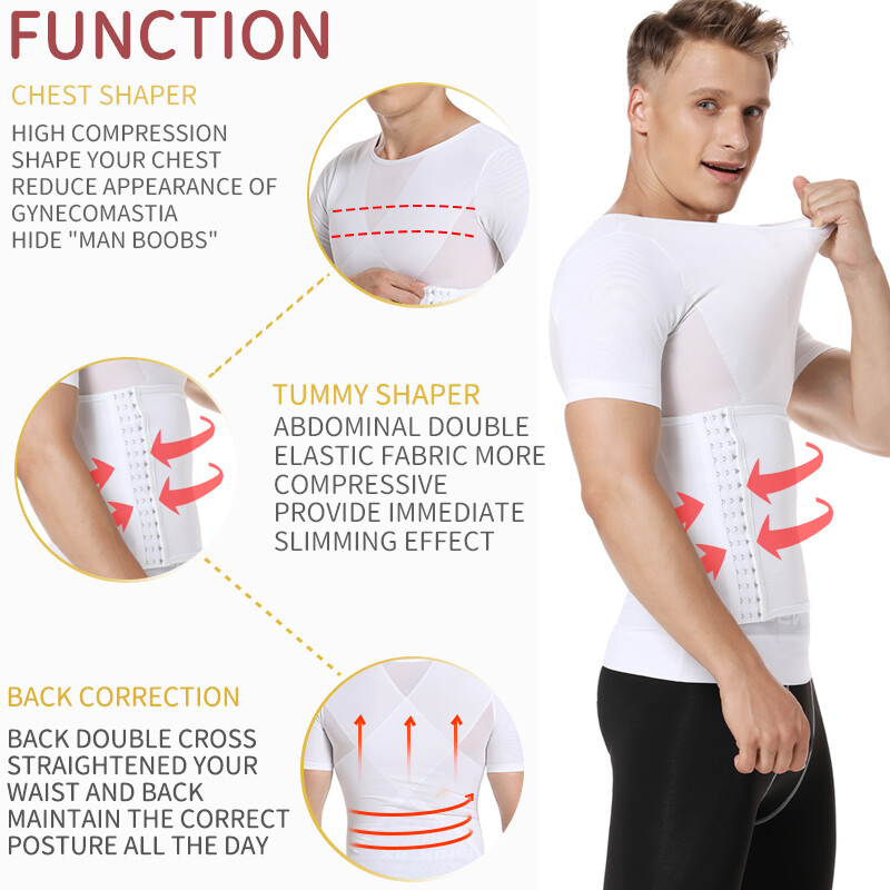 Fajas Para Hombres Faja Reductora De Hombre Body Shaper Tummy Control Tee Shirt
