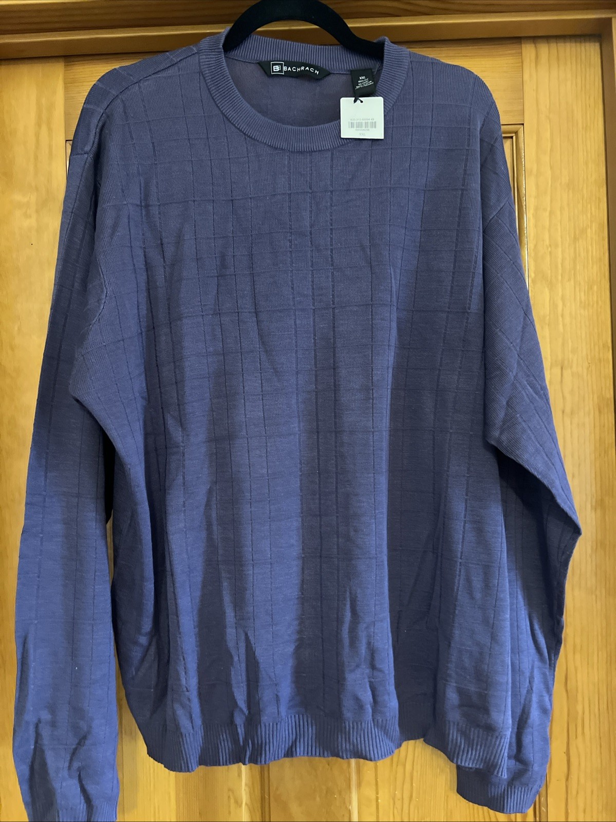 Bachrach Silk Shirt Mens 2XL Purple Lightweight Stretch Casual Crewneck