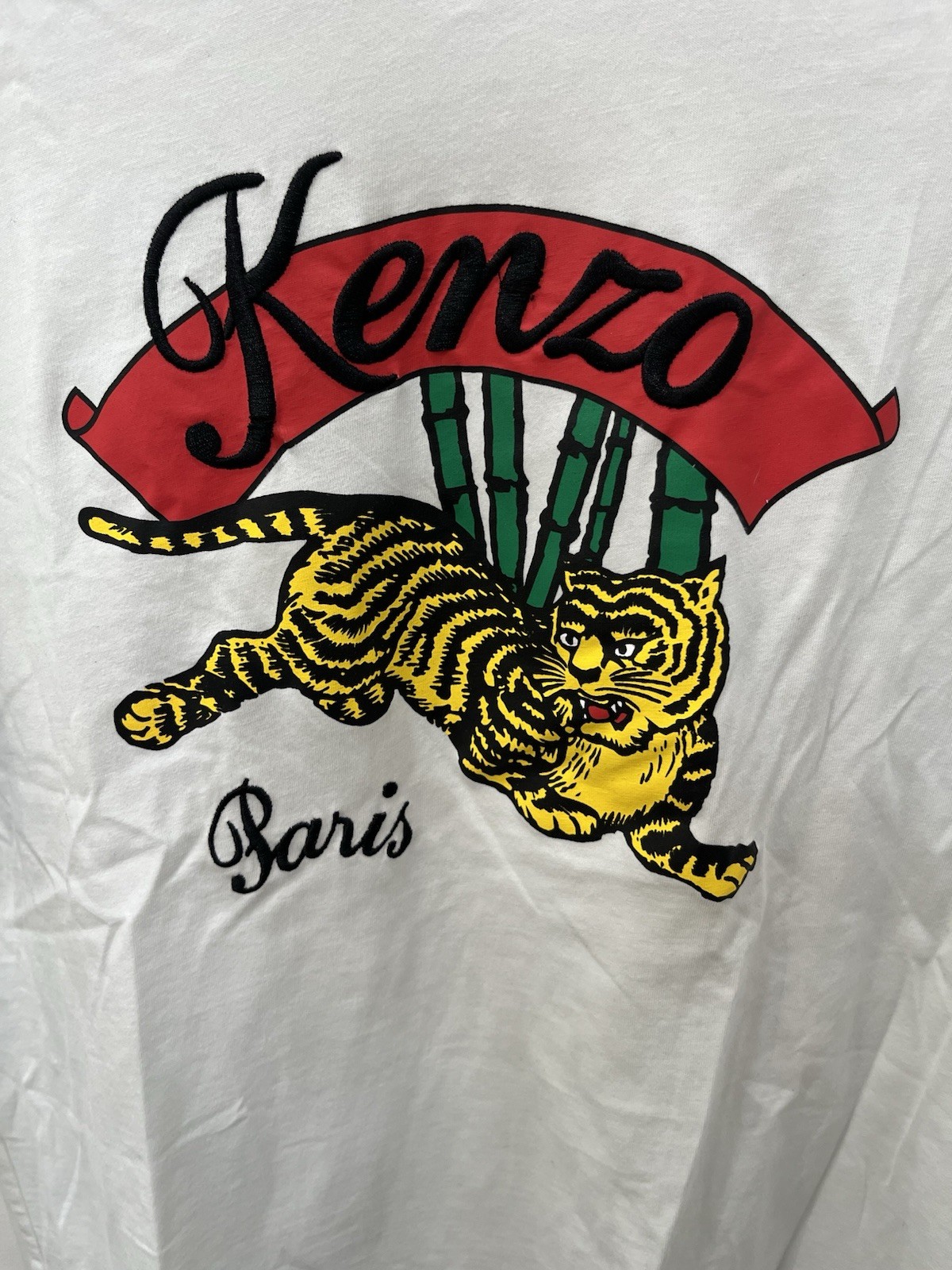 KENZO Paris Tiger Graphic Crew Neck Short Sleeve T-Shirt White/Black Men’s L
