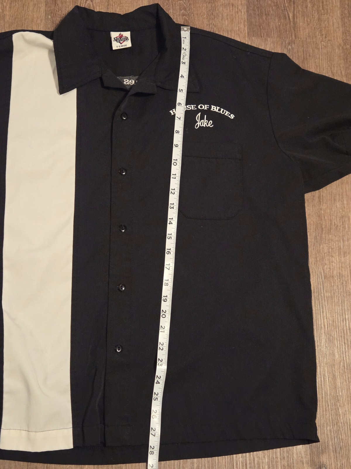 House of Blues Las Vegas Blues Brothers Jake Bowling Shirt Black White Stripe XL