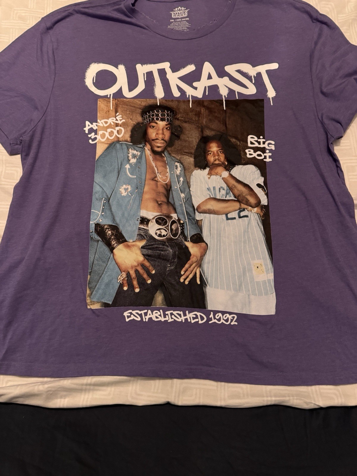 Outkast Purple Graphic Band T-Shirt 2XL Andre 3000 Big Boi Short Sleeve
