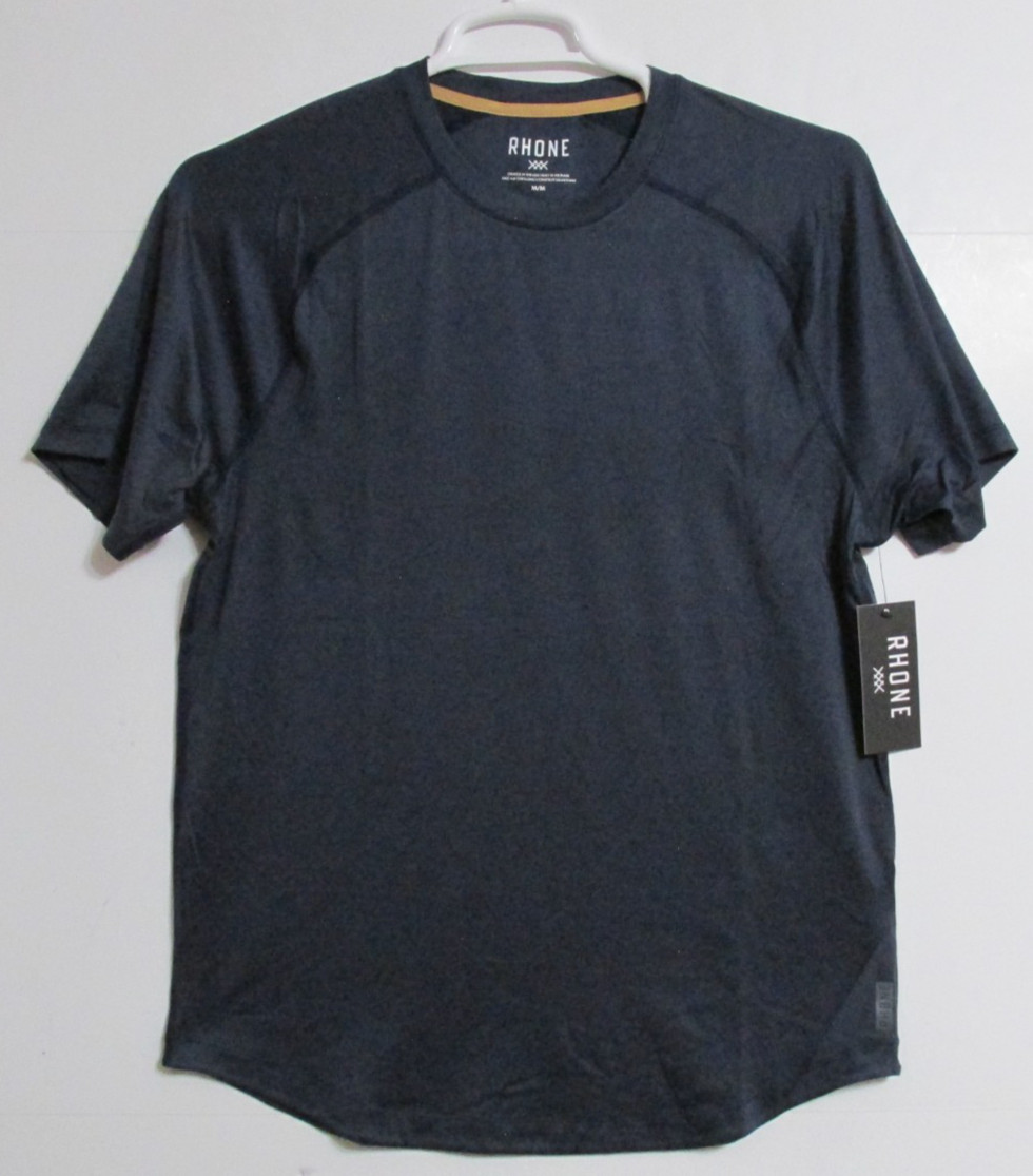 Men’s Rhone Lightweight Classic Fit Atmosphere Tee Navy Heather Size MEDIUM