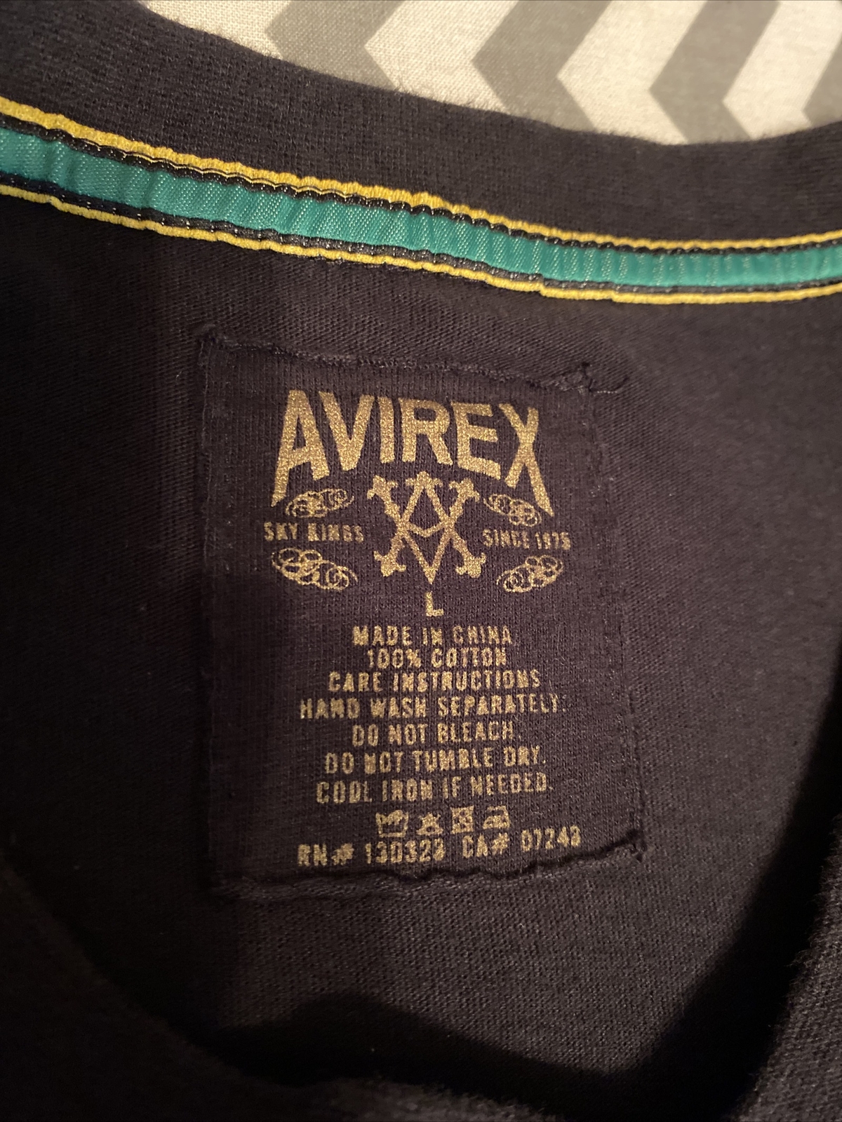 Avirex Urban Style Men L Embellished Tee Shirt Sewn-on Patch