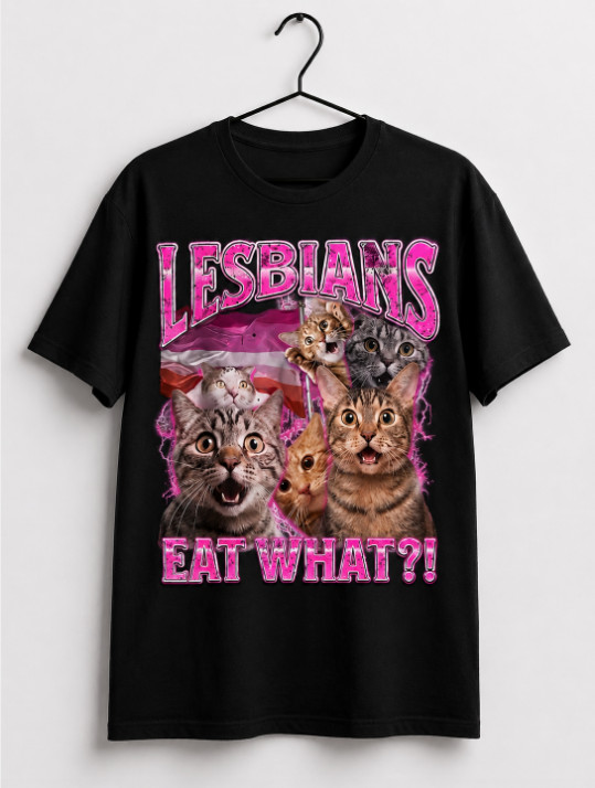 Lesbian Cat Lover T Shirt Funny LGBTQ Pride Graphic Tee Cute Kitty Gift Unisex