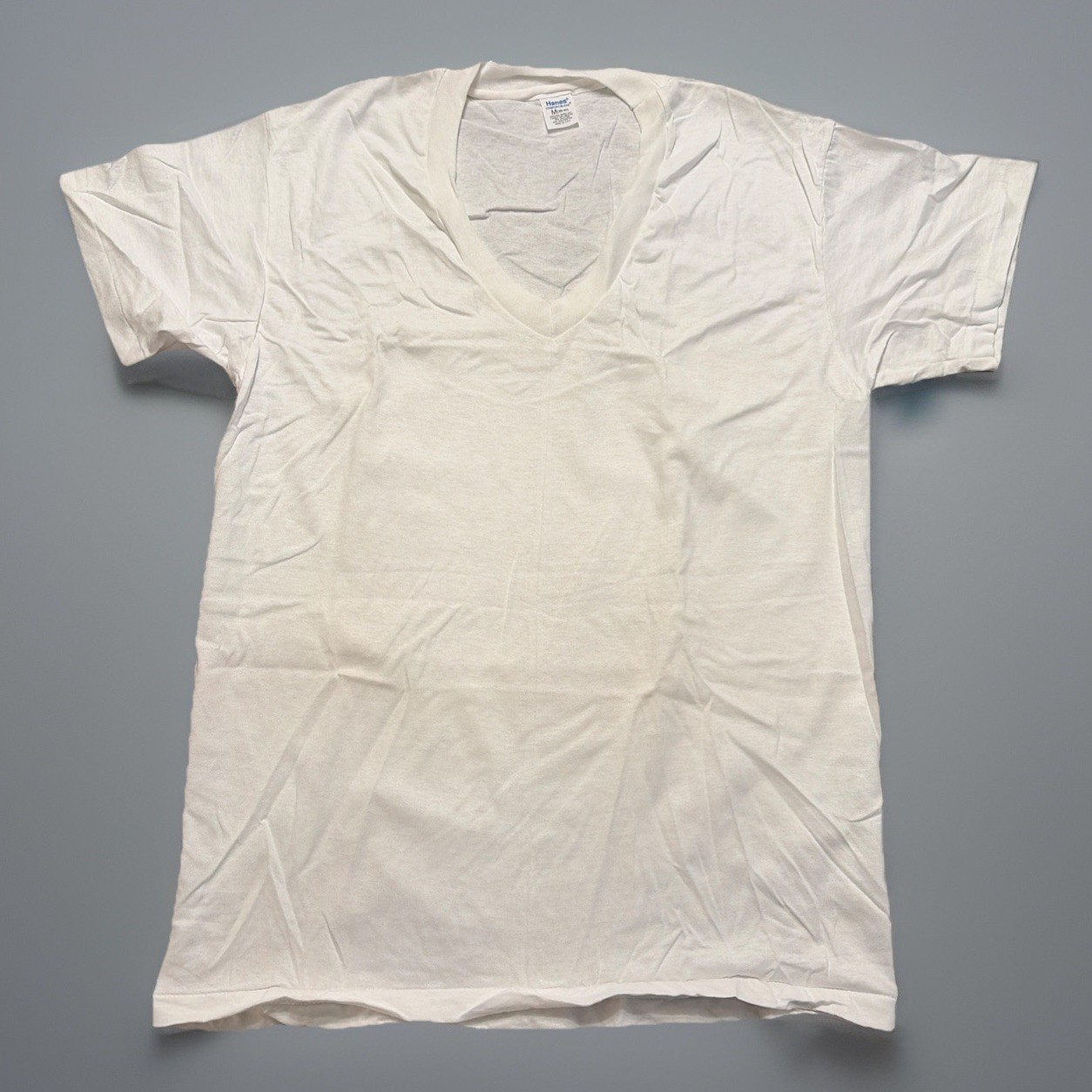 Hanes Vintage 80s Comfort Blend T-Shirt V Neck Men’s M Undershirt Made USA 5