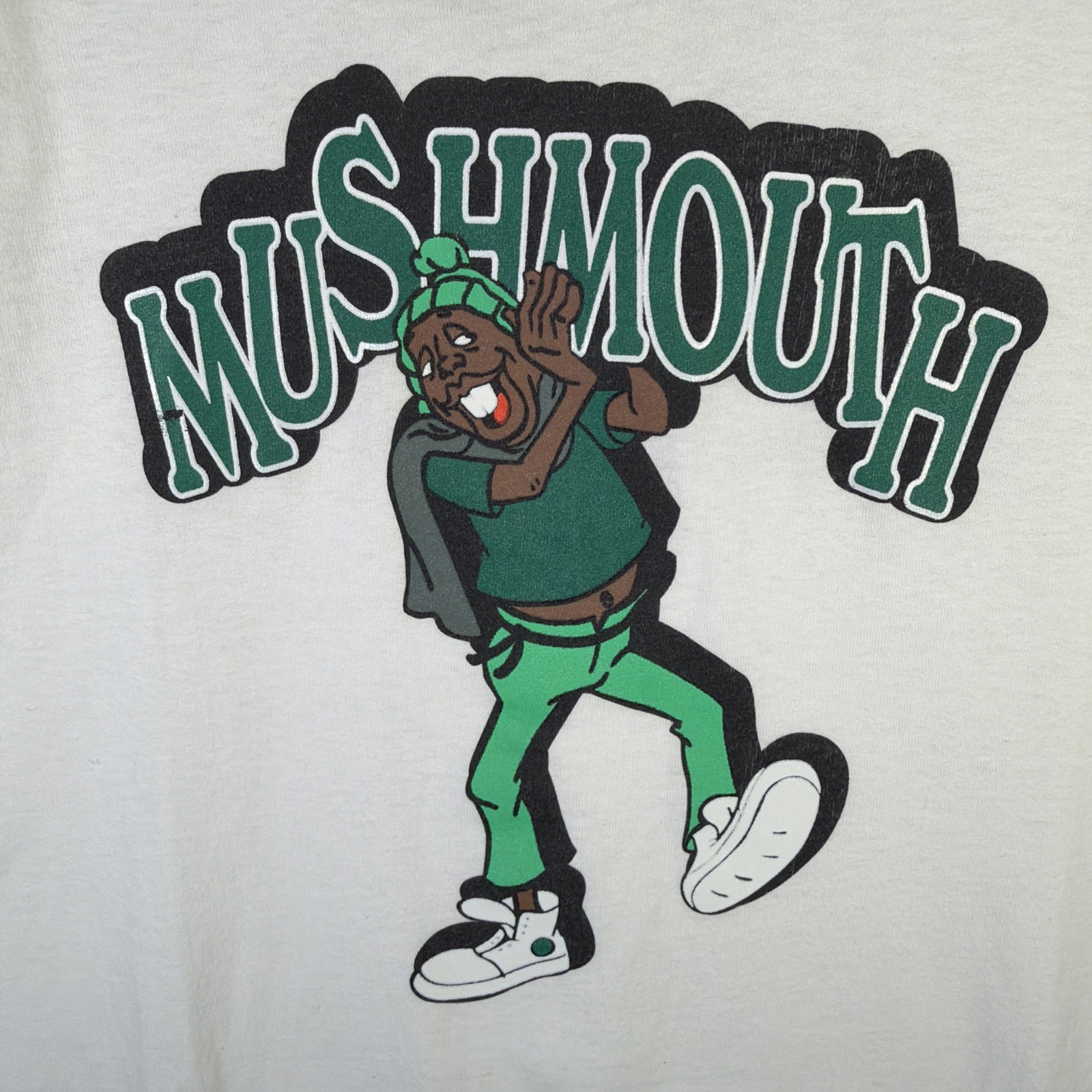 Vintage Fat Albert Shirt Mens XL White 90s USA Mushmouth Cartoon Rare Parody USA