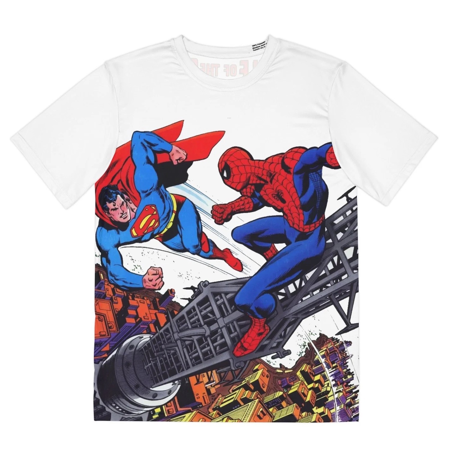 Superman Vs Amazing Spider-Man All Over Print Tee (Polyester) – Marvel/DC Comics