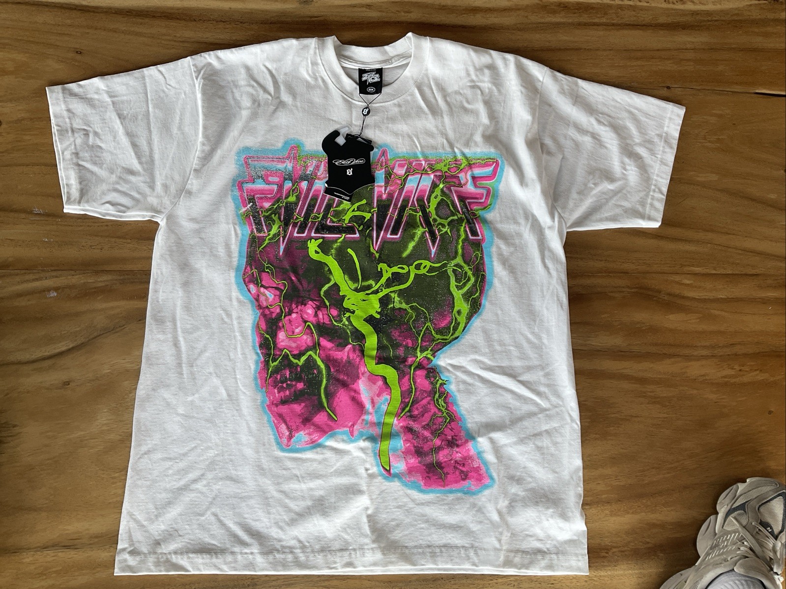 Evil Vice Men’s Graphic Print Cotton Crew Neck T-Shirt White Multi Size 2X
