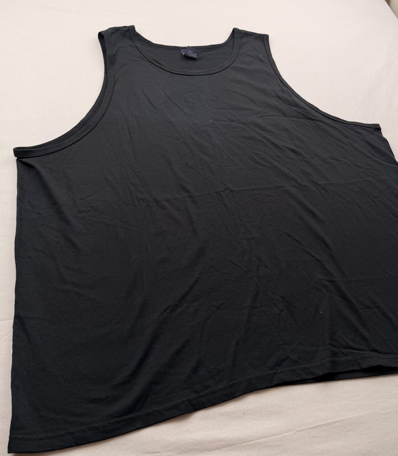 Basic Editions Mens 4XL Black Tank Top Sleeveless 100 Cotton Big Tall Casual Tee