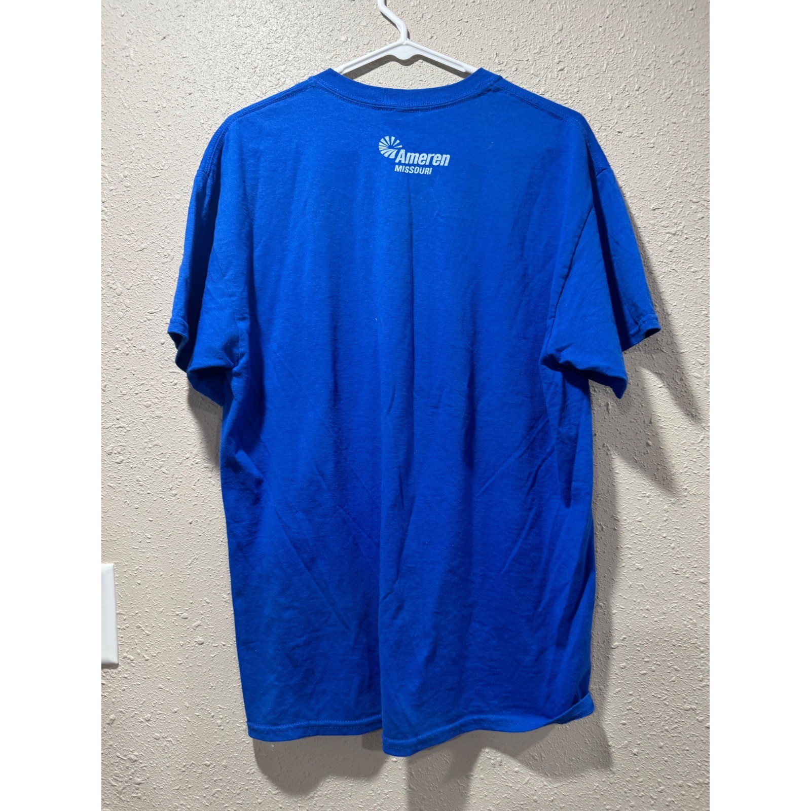 St Louis Blues NHL Hockey T-Shirt Mens Blue Short Sleeve Graphic Tee Ameren Logo