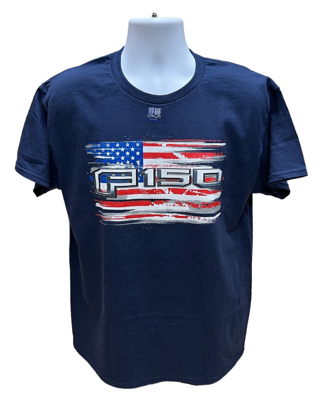 Ford F-150 Navy Blue Distressed American Flag T-Shirt