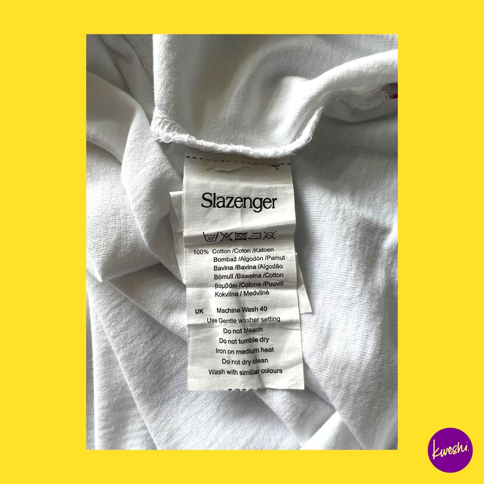 SLAZENGER Men’s Essential T-Shirt, 100% Cotton, Crew Neck, White, UK XL