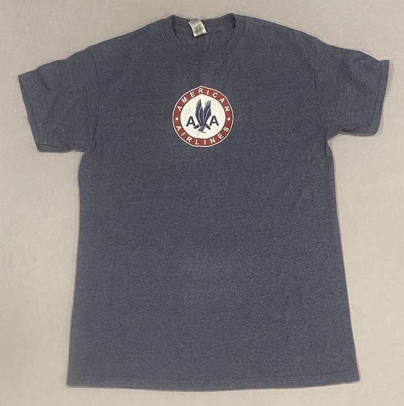 American Airlines Men’s T-shirt M Blue Private Label Ultra Cotton Blend Retro