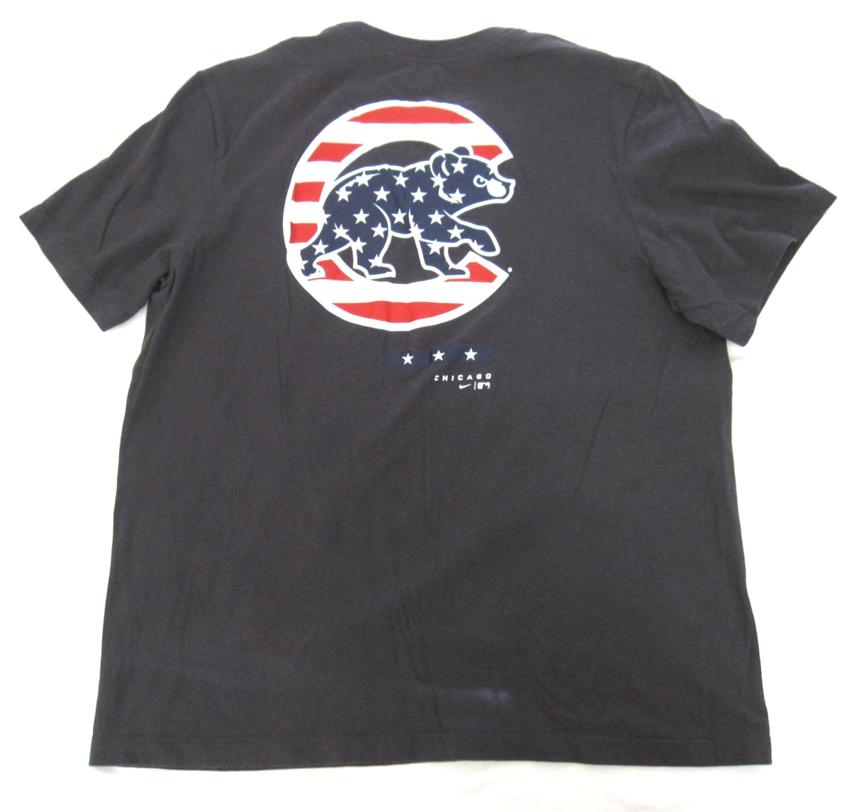 Nike TShirt Men Chicago Cubs American Flag Streetwear Athleisure Sz L (MT944)