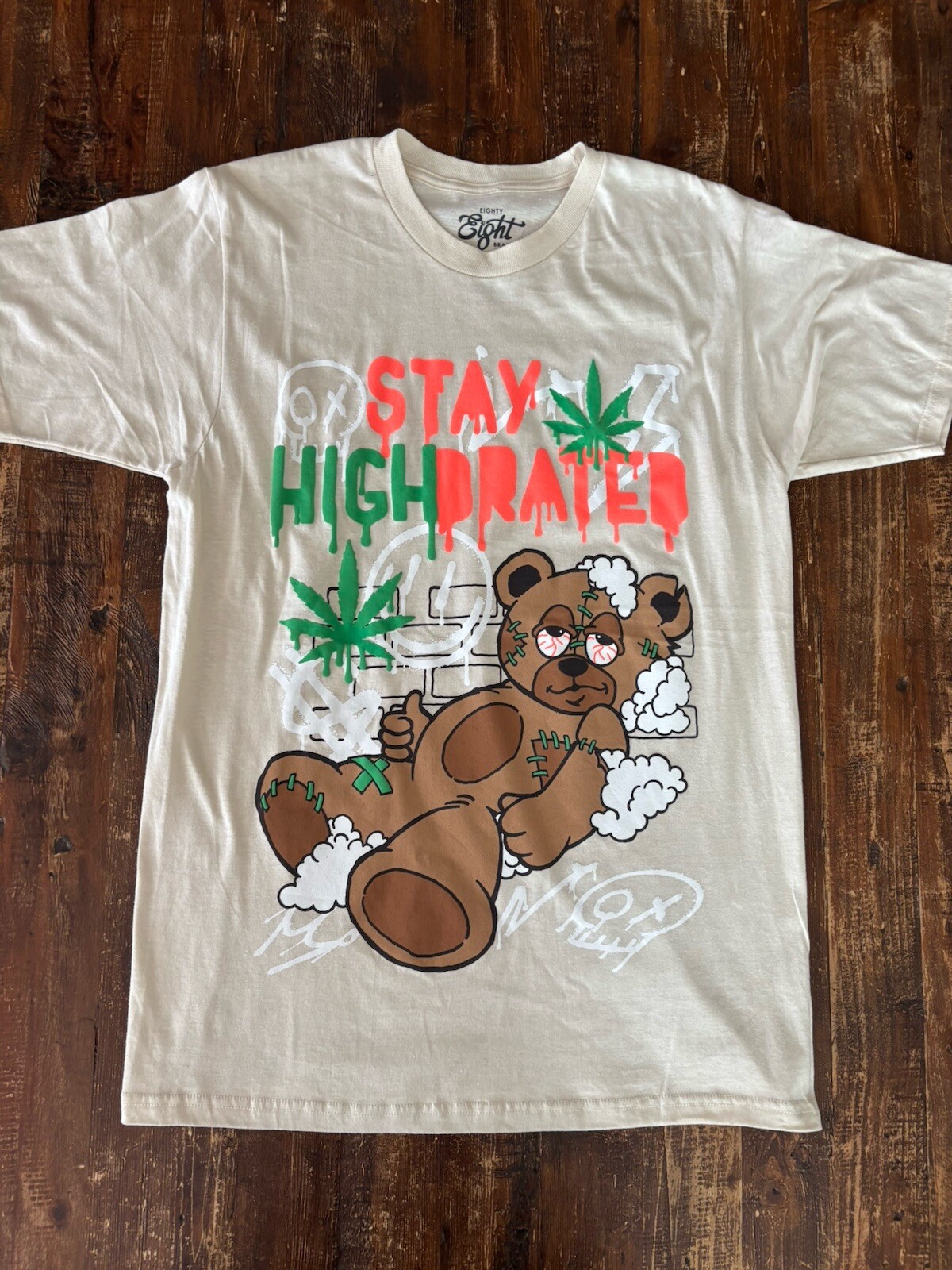 Eighty Eight Brand Men’s Stay High Drated Cotton Graphic Print Tee Shirt M