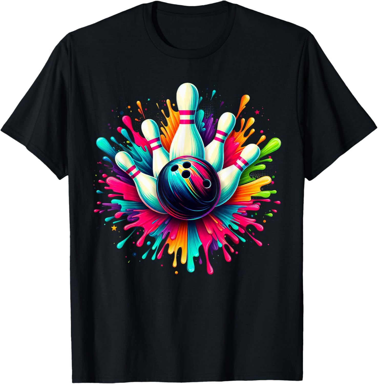Colorful Bowling Game Day Bowling Cute Colorsplash Ball T-Shirt