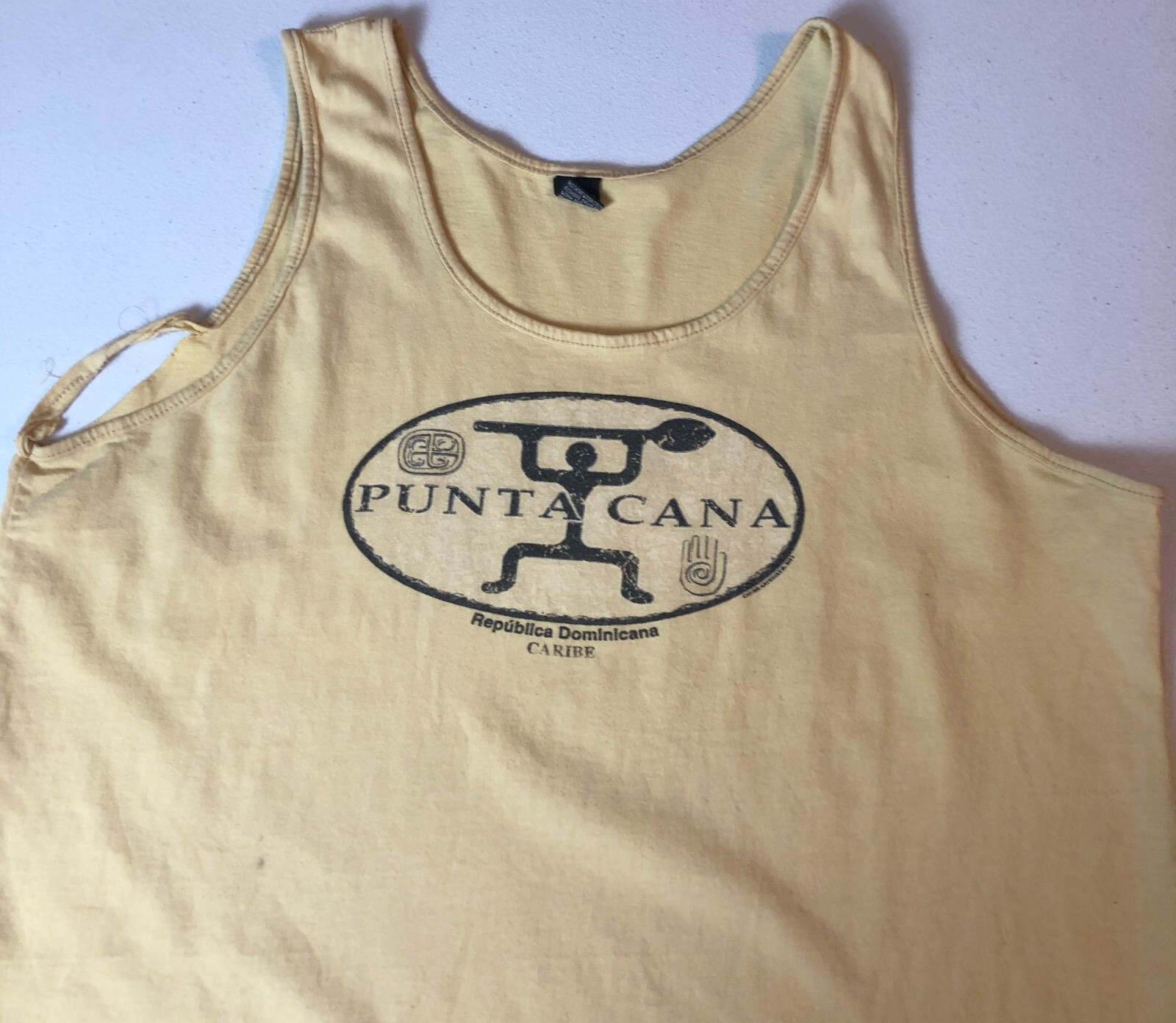 vtg Punta Cana Tank Top Shirt XL Dominican Republic Thrashed Muscle 2001