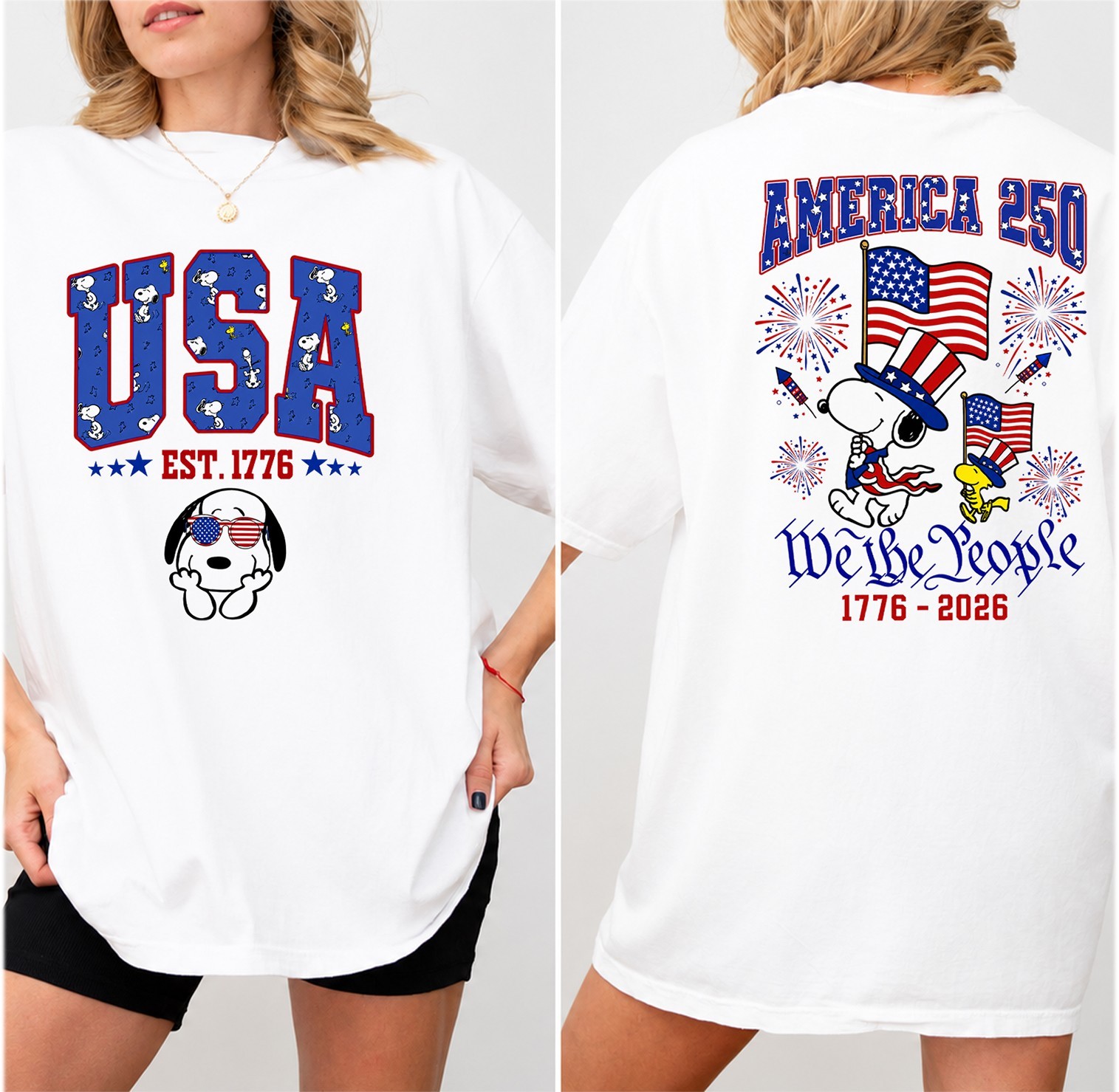 We The People America 250 Cartoon Graphic T-Shirt