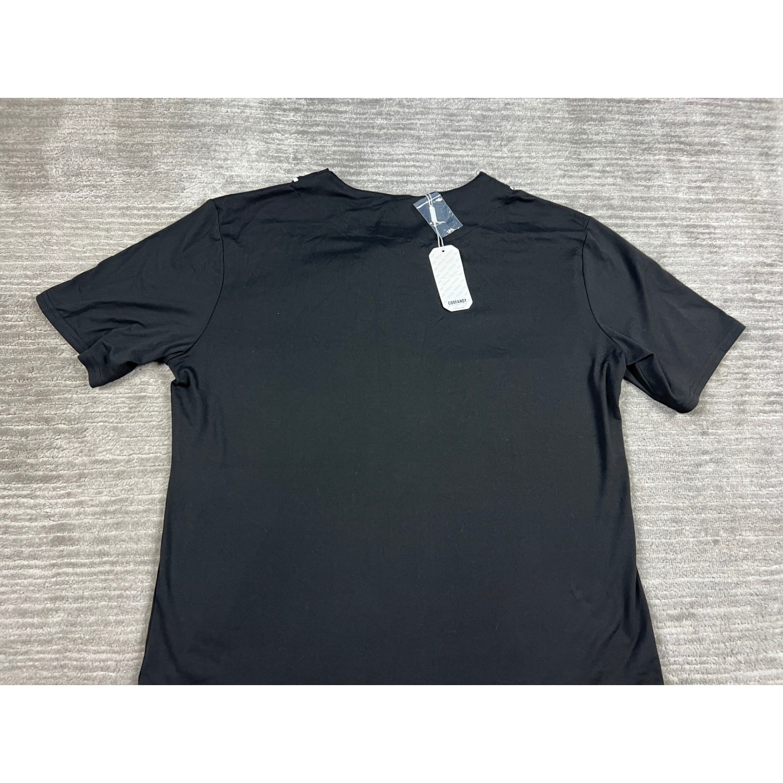 COOFANDY Baseball Jersey Mens Medium Black Short Sleeve Button Down Piping NEW