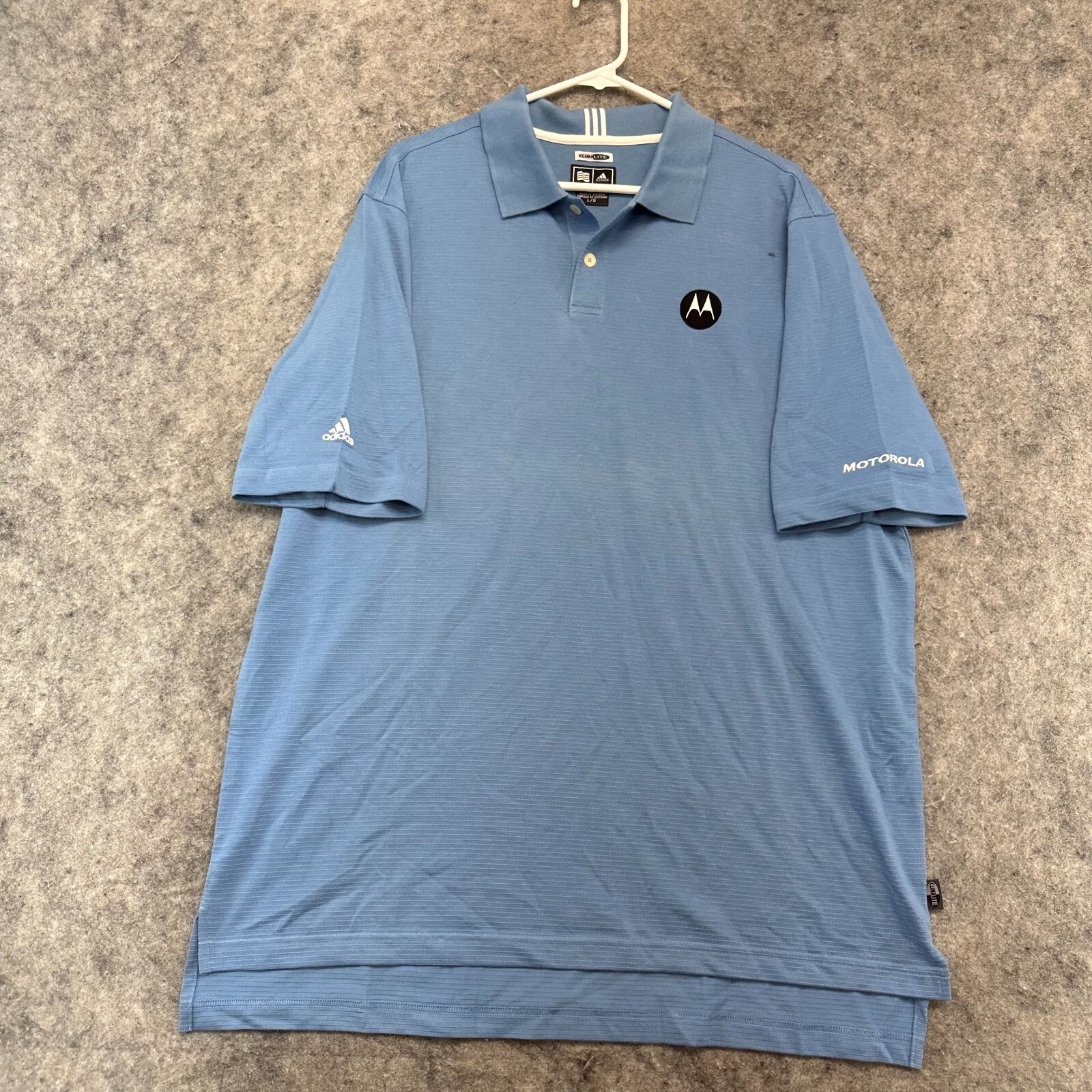 Adidas Shirt Mens Extra Large Blue Black Climalite Short Sleeve Golfing Polo