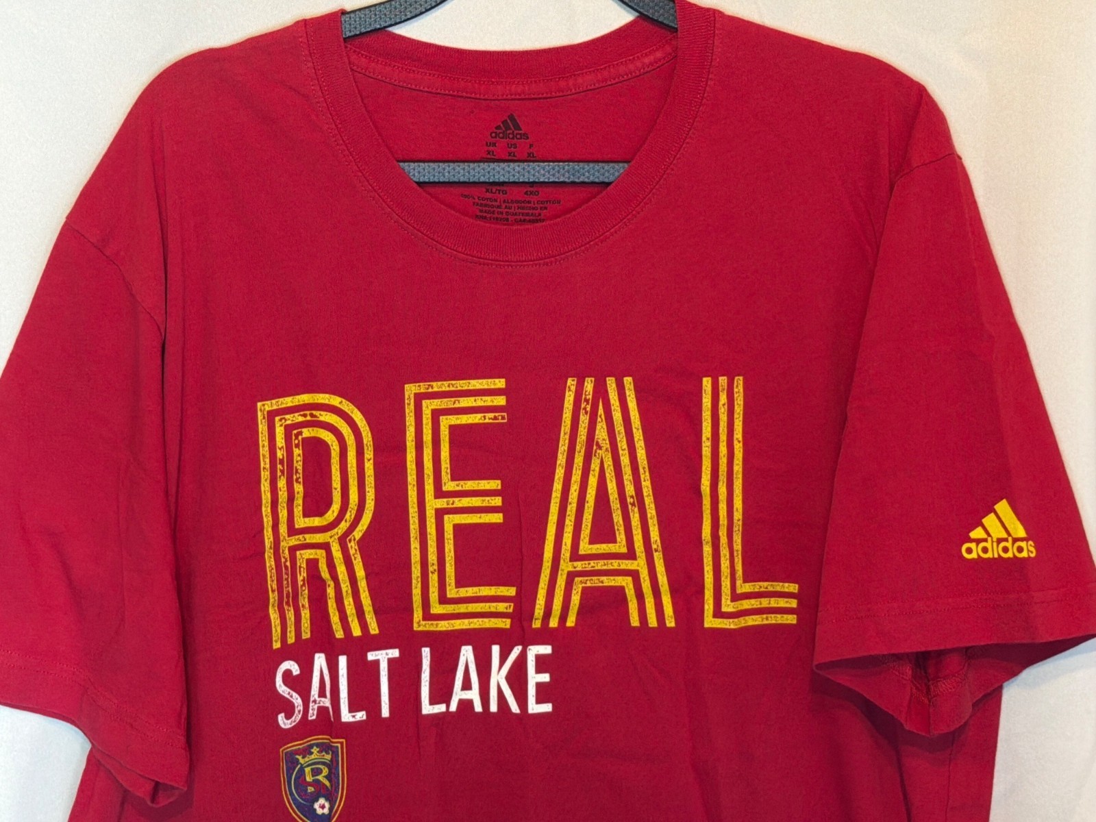 Adidas Real Salt Lake Red T-Shirt XL Short Sleeve Graphic Tee Soccer Fan Apparel