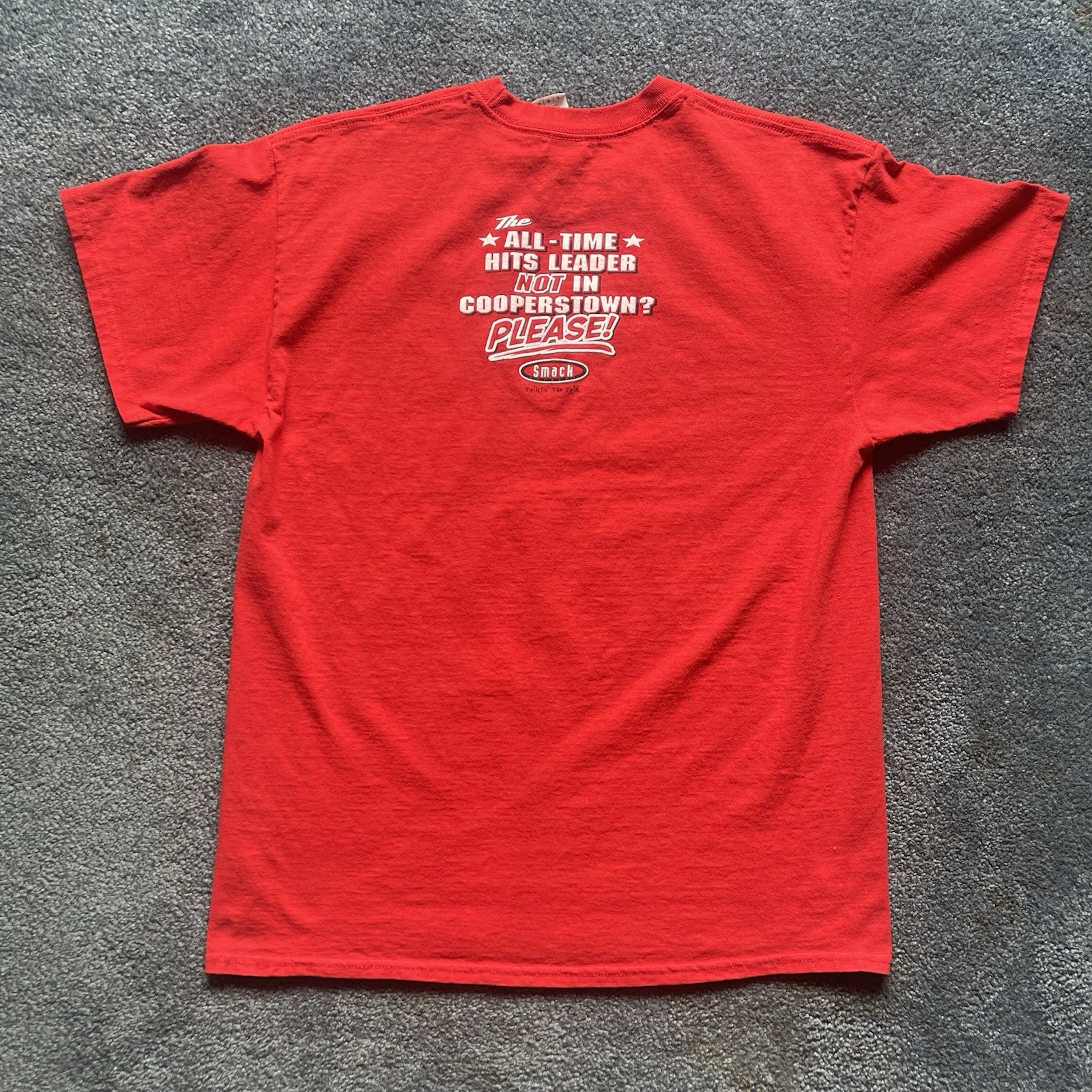 Pete Rose T-Shirt Men’s Lg Double Sided Cincinnati Reds MLB Vote Pete Into HOF