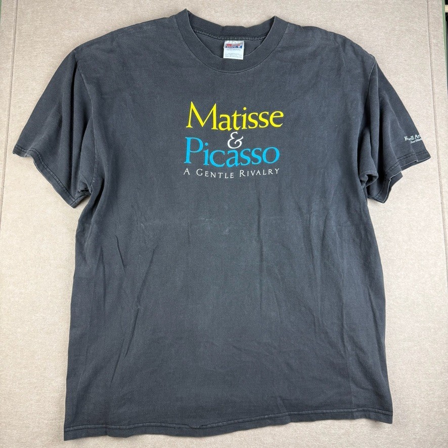 Vintage Hanes Matisse Picasso Shirt Mens XXL Black Kimbell Art Museum Tee
