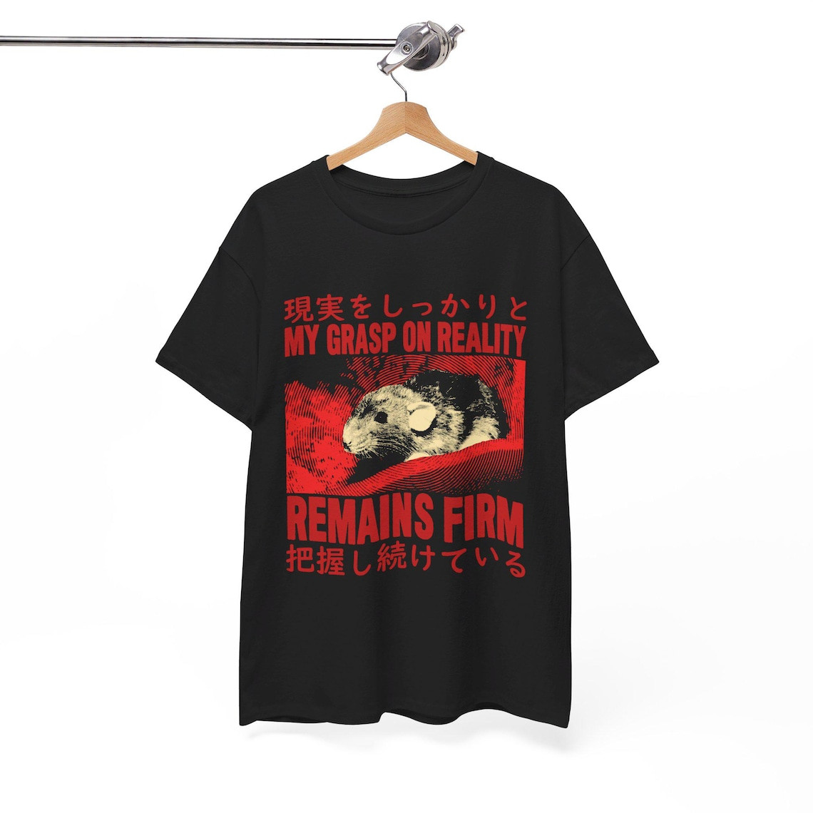 My Grasp on Reality Remains Firm Rat T-Shirt, Unisex tee