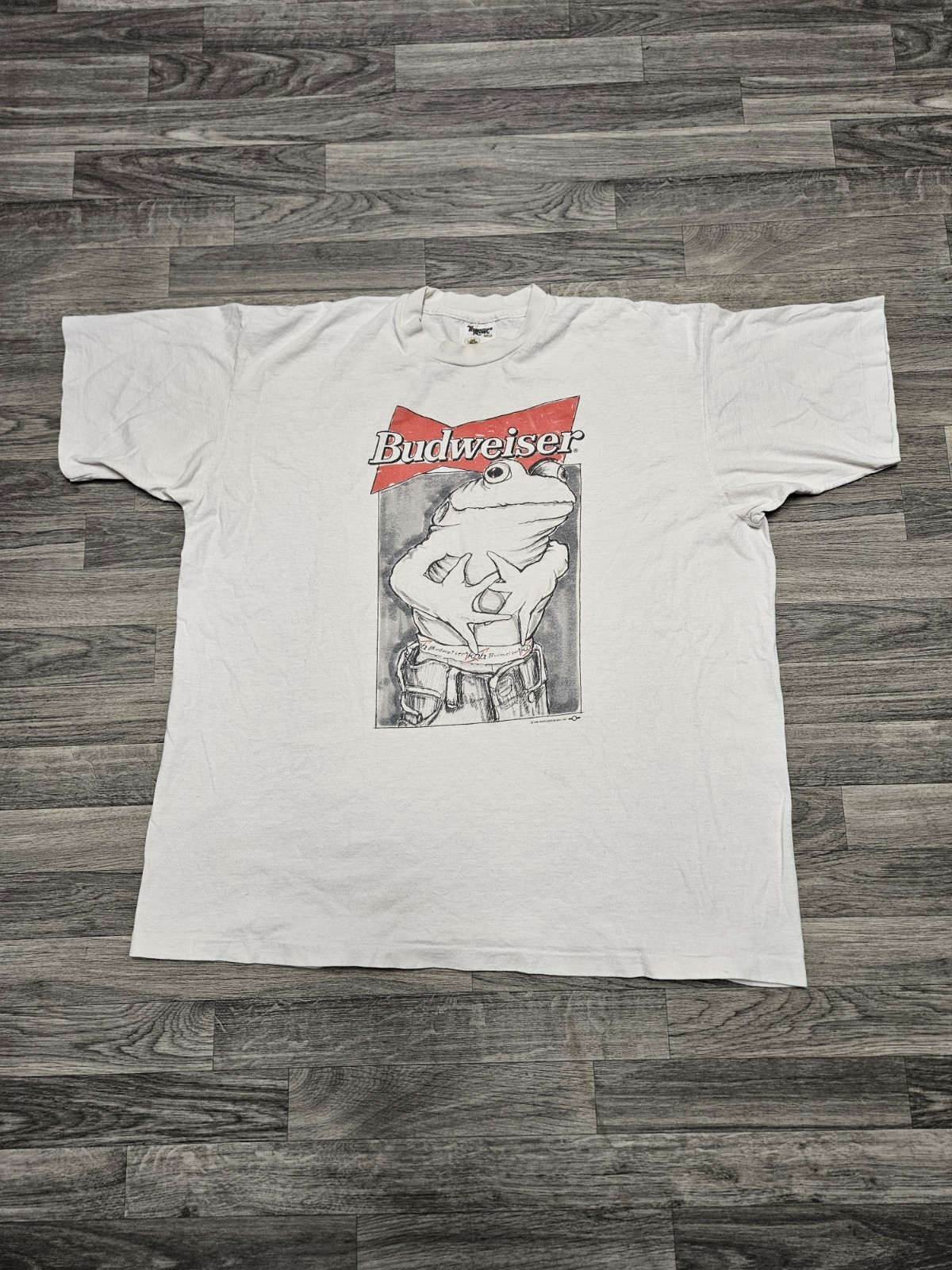 Vintage 90s Budweiser Calvin Klein Prodigy K.O.B. Frog Rare T-Shirt Size 2XL
