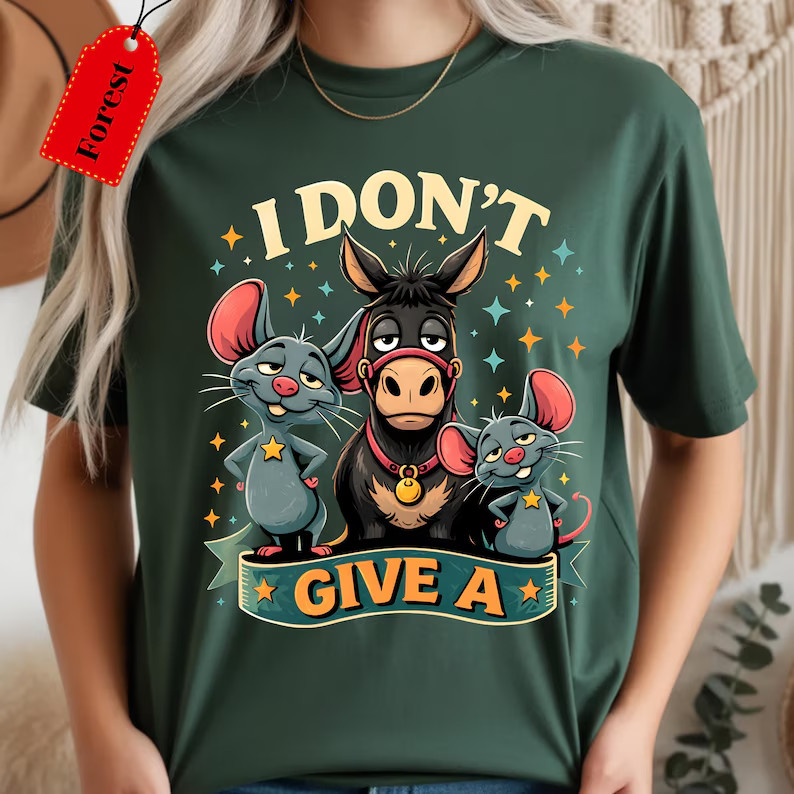 I Don’t Give a Mouse and Donkey T-Shirt,Sarcastic Tee,Donkey Lover Gifts Tee
