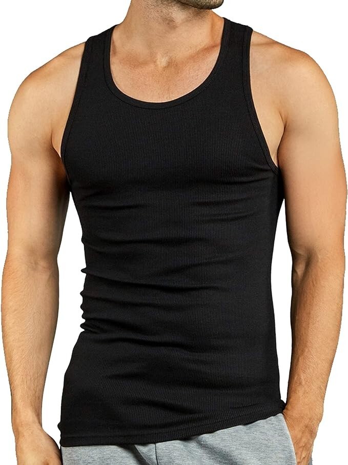 3 pieces Knocker Men’s Wife Beater Ribbed Undershirt A-Shirts Tank Top S-3XL