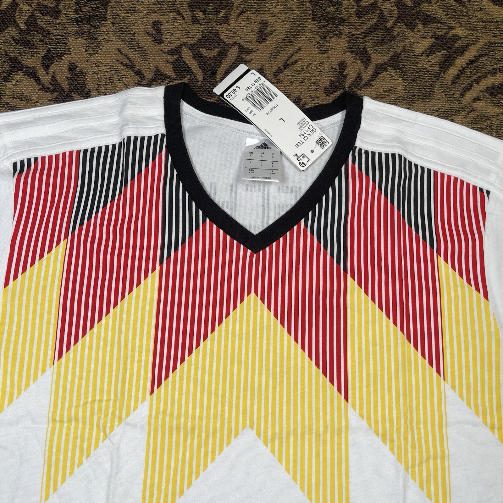 Mens Adidas Germany Retro Soccer Tee Shirt Size Large New