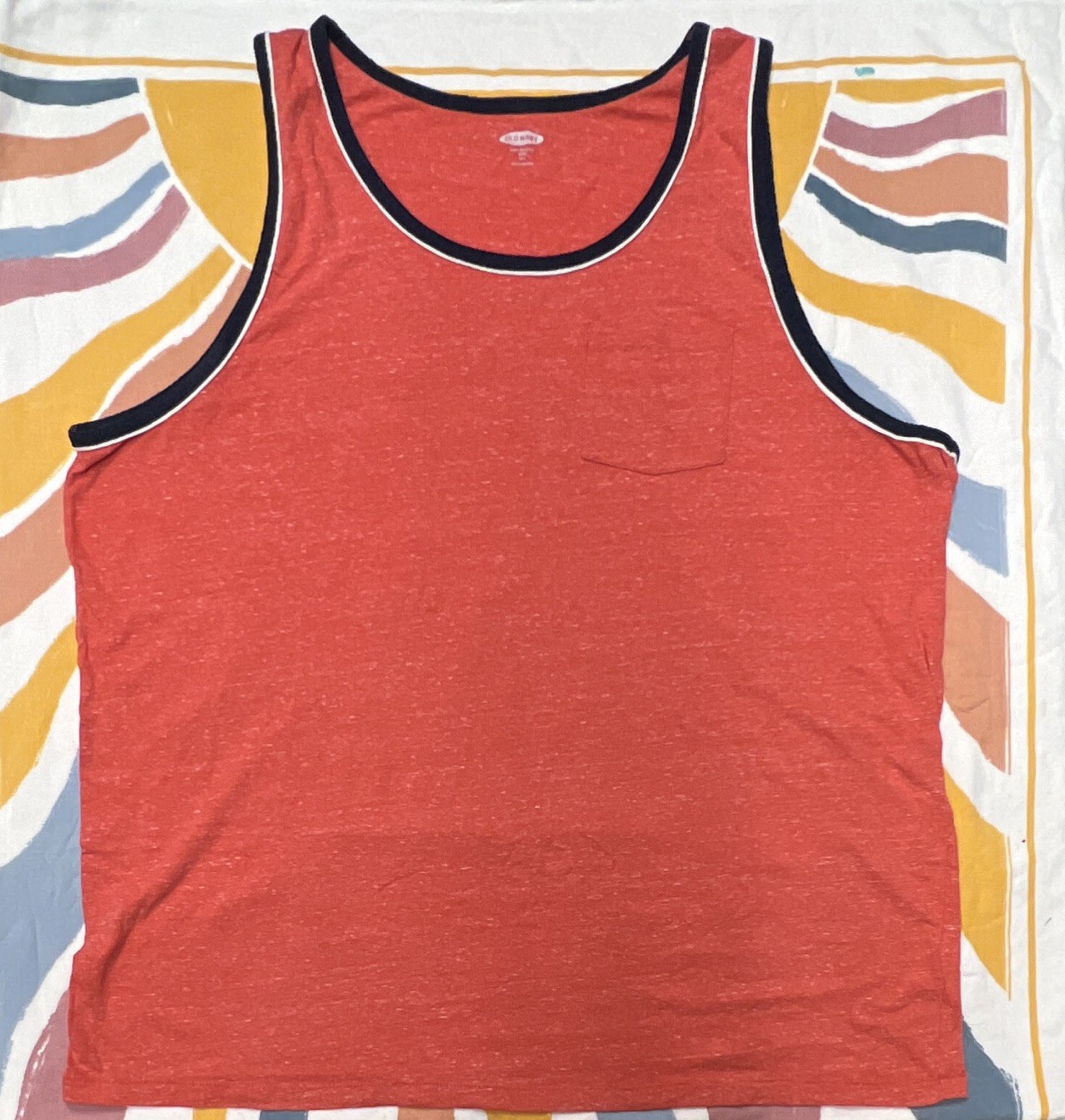 Old Navy Men’s Red XXXL Big & Tall Pocket Sleeveless Crew Neck Solid Tee