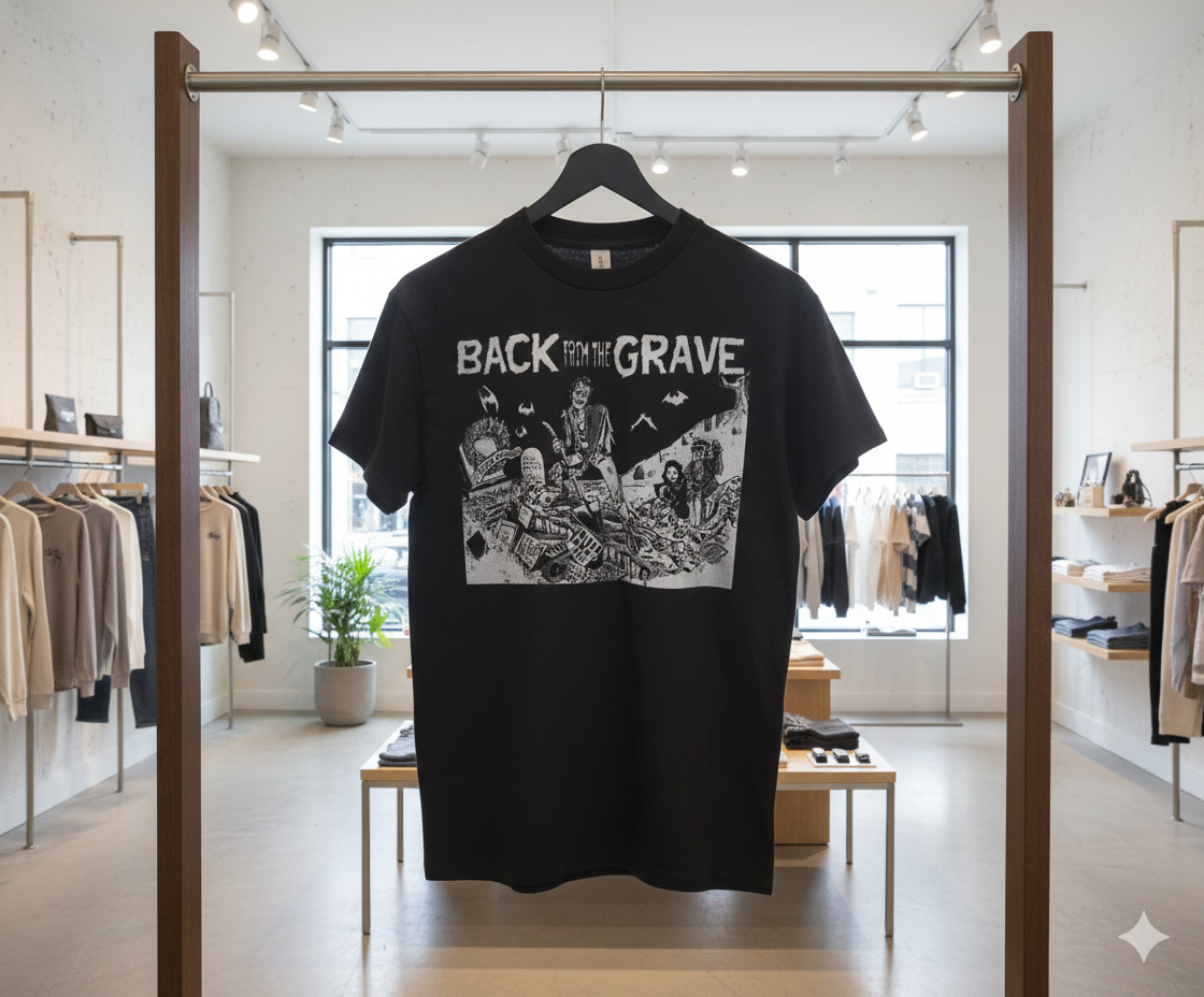 Back From the Grave Zombie Horror Graphic T-Shirt Gothic Tee – T424