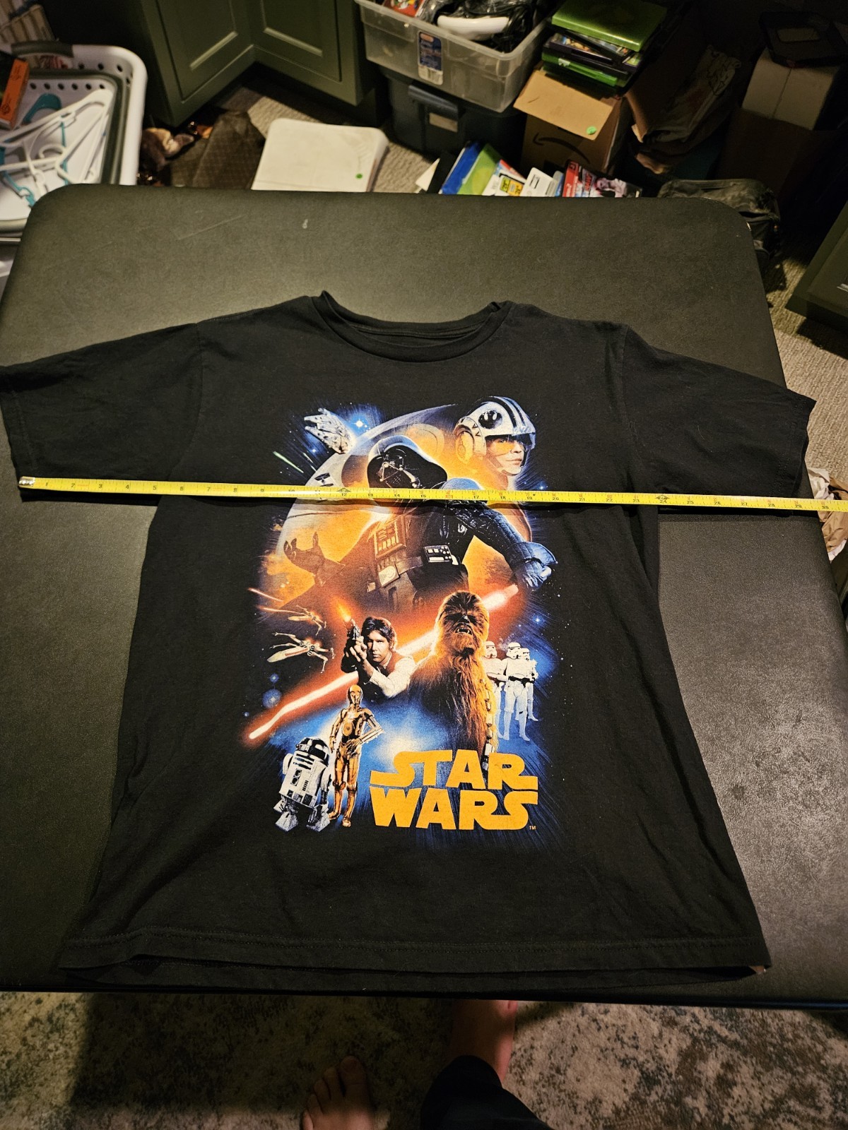 Star Wars Disney Store Men’s Small Black Graphic Tee Shirt Original Trilogy