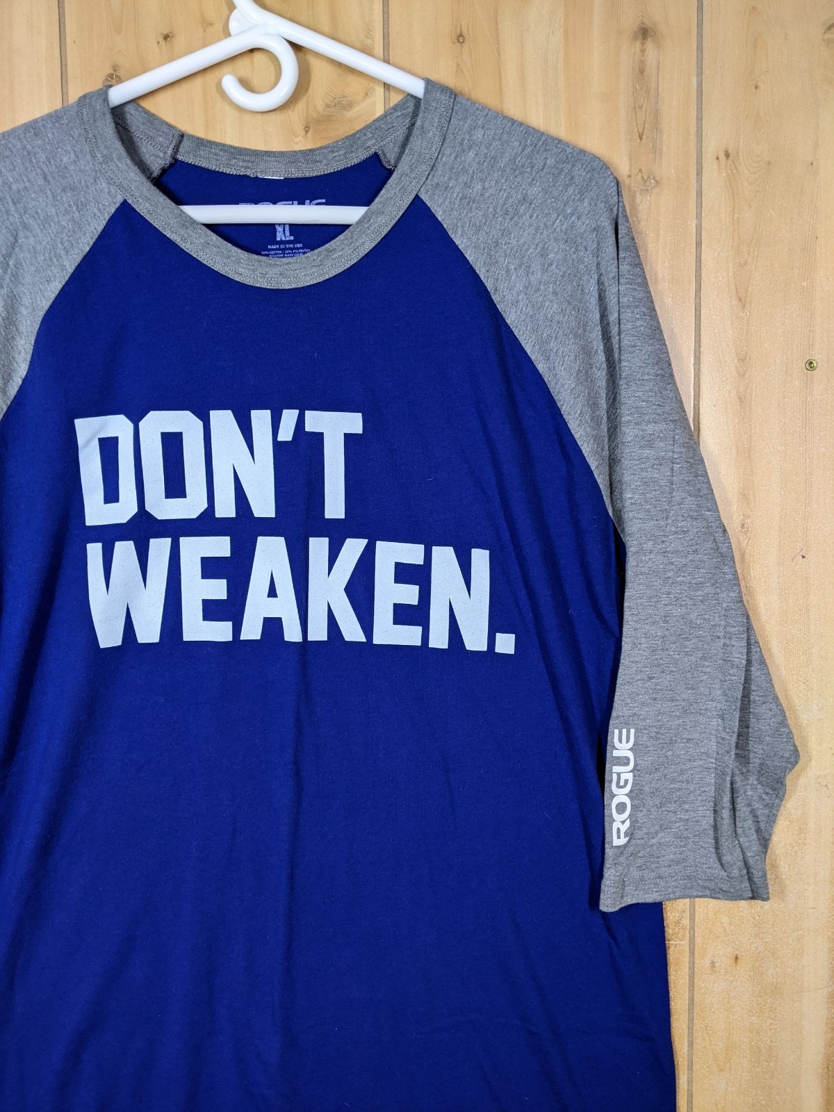 Rogue “Don’t Weaken” 3/4 Sleeve Shirt Size XL Raglan Made in USA