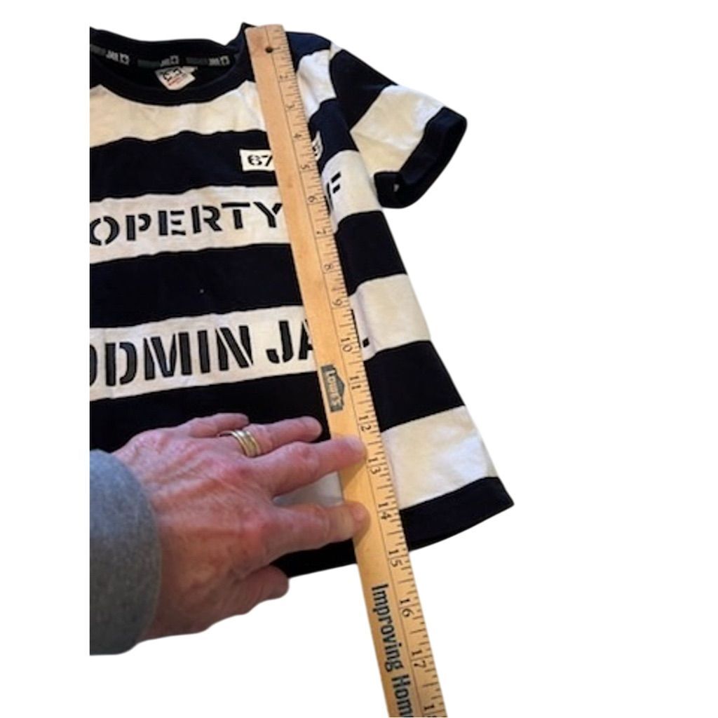 Funny World Bodmin Jail Striped T-Shirt Unisex 2T Crew Neck baby toddler