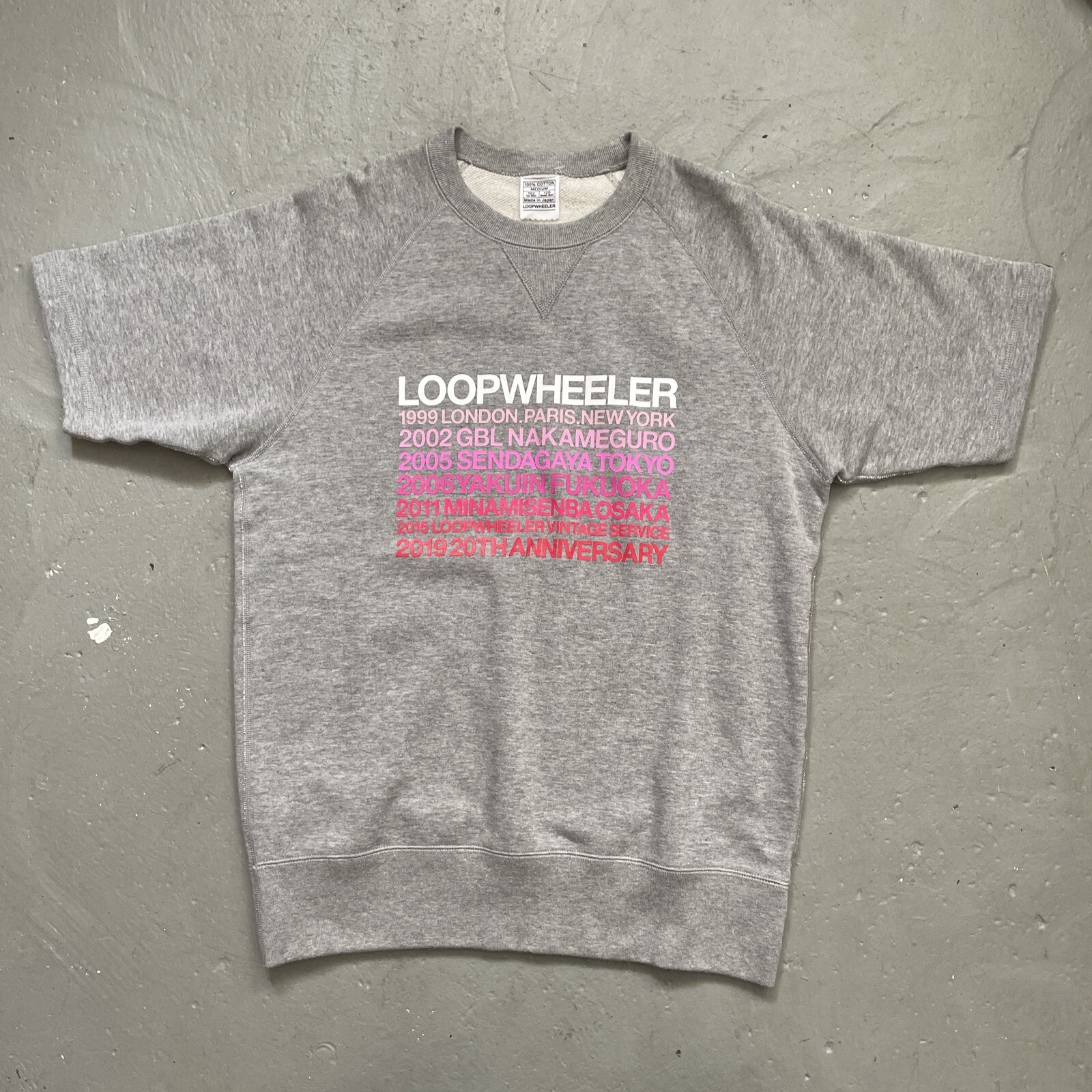 Loopwheeler 2019 – 19th Anniversary Cotton Sweat T-Shirt Made In Japan M