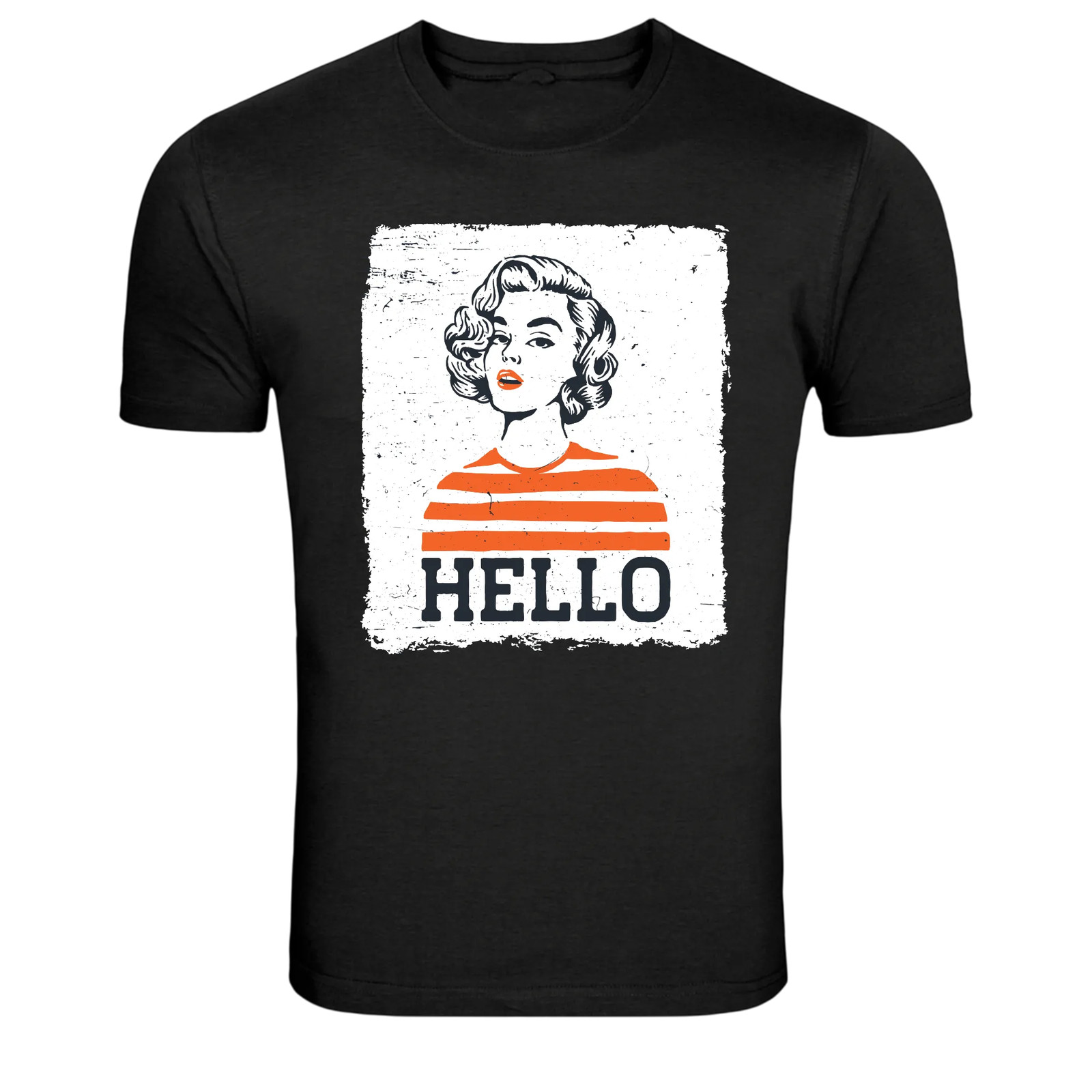 Retro Hello Girl Vintage Pop Art Graphic T Shirt