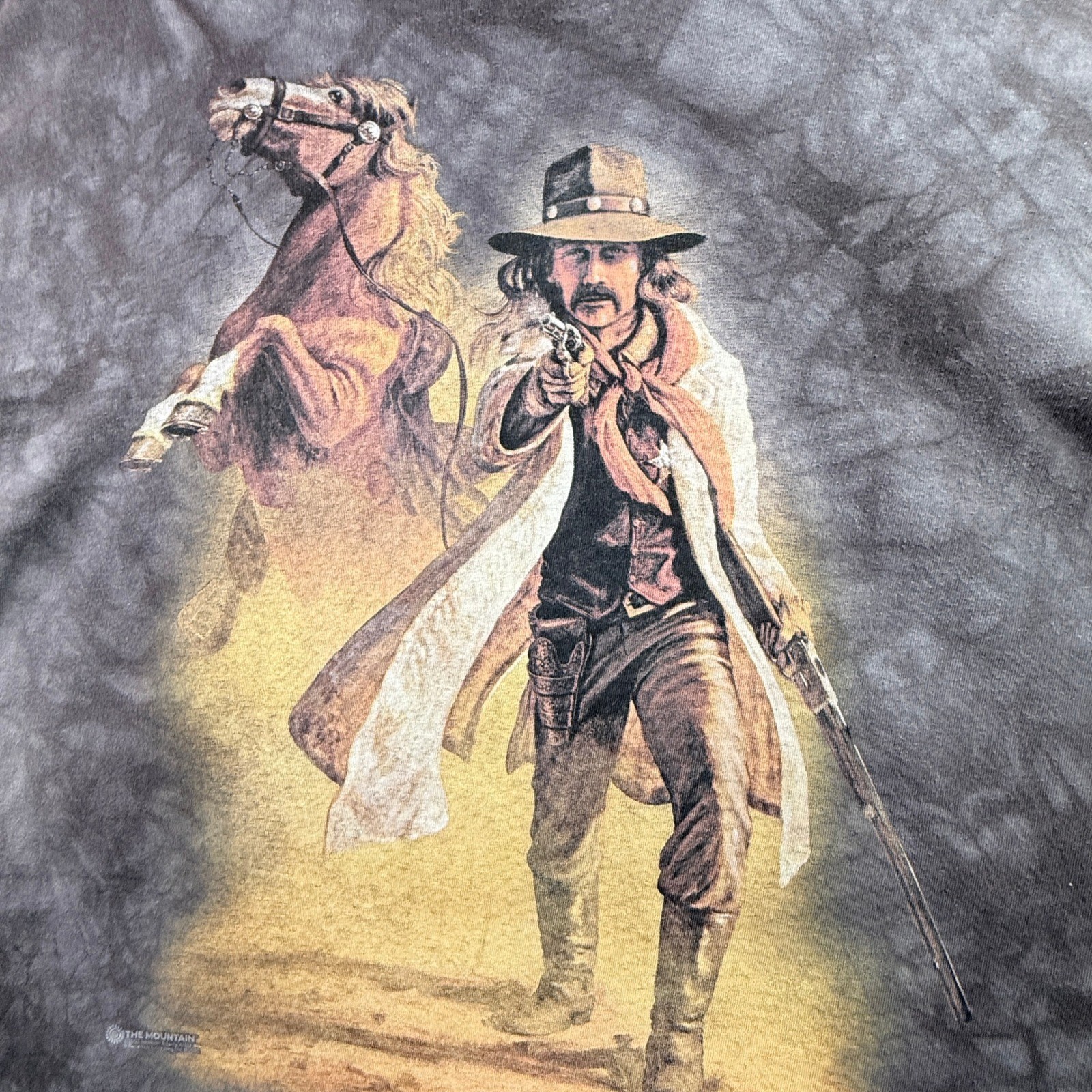 VTG The Mountain Cowboy Shirt 2002 Herman Adams Western Outlaw Tie Dye Mens 2XL