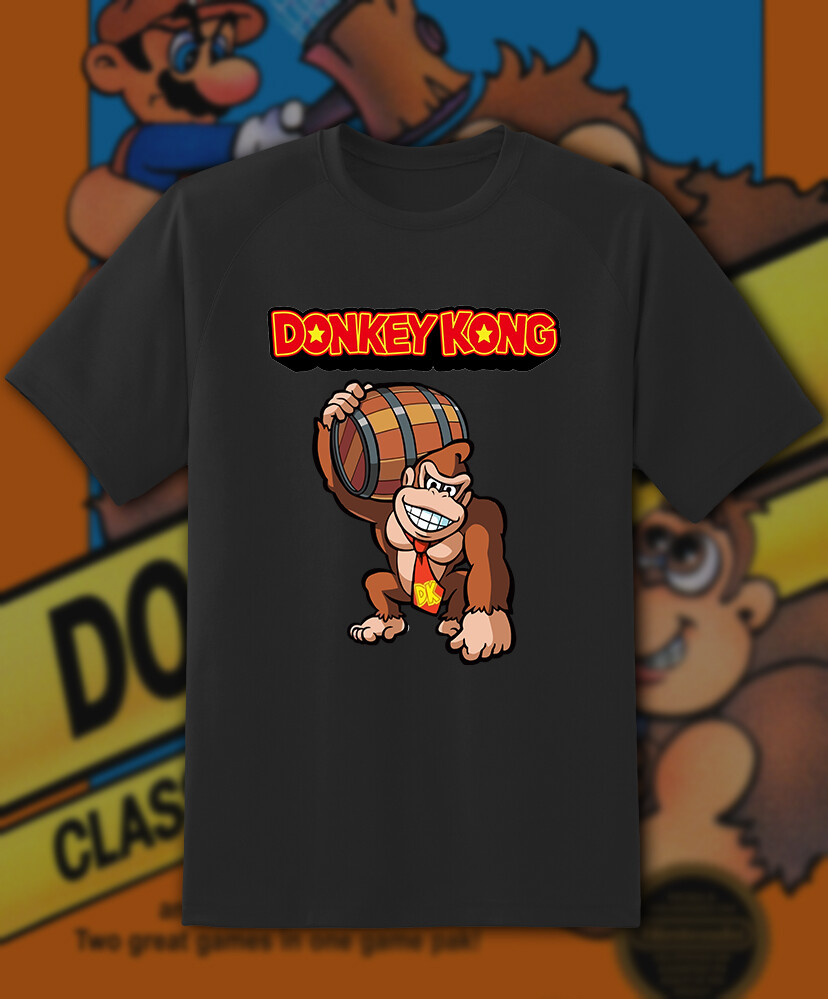 Donkey Kong Barrel Retro Video game arcade T Shirt Adult & Youth Sizes Fast Ship
