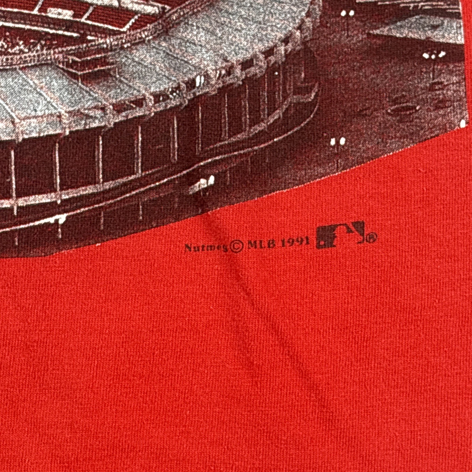 Vintage 1991 Nutmeg Mills Cincinnati Reds Red MLB Baseball T Shirt Size L