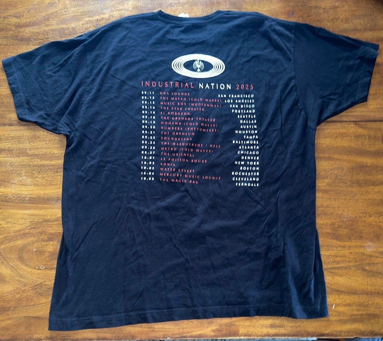 Men’s Clockdva Industrial Nation Tour 2025 EBM Black T Shirt 2XL Clock DVA