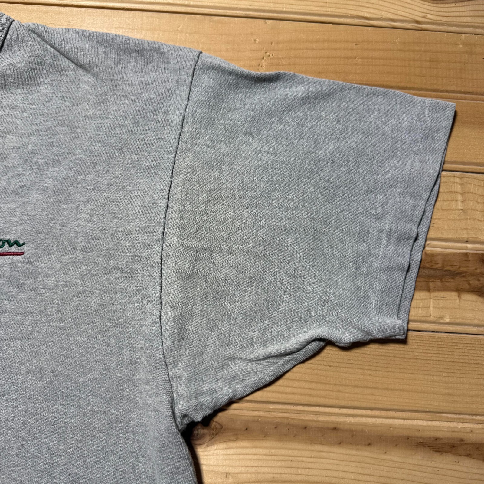 Vintage 90s Champion Script Logo Embroidered Streetwear Heather T-Shirt – XL