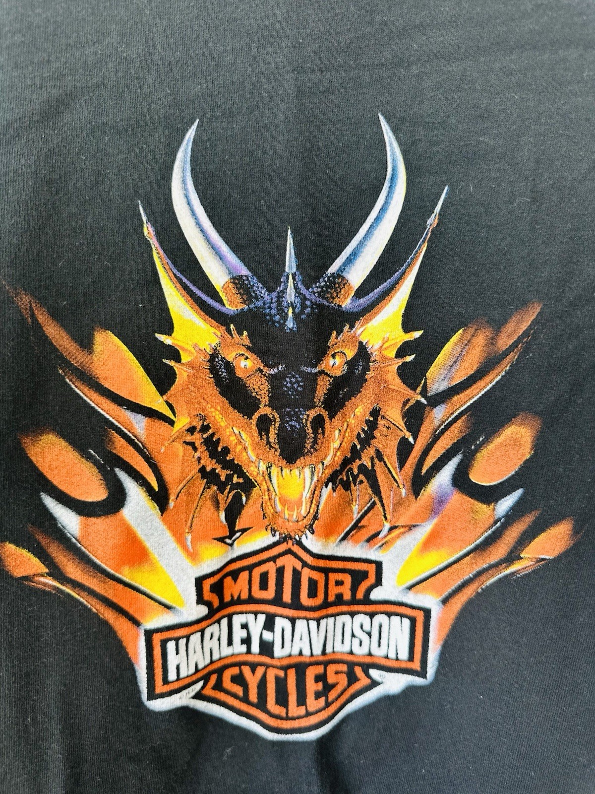 Harley Davidson T Shirt Cancun Mexico Dragon Phoenix Flame Shield Medium
