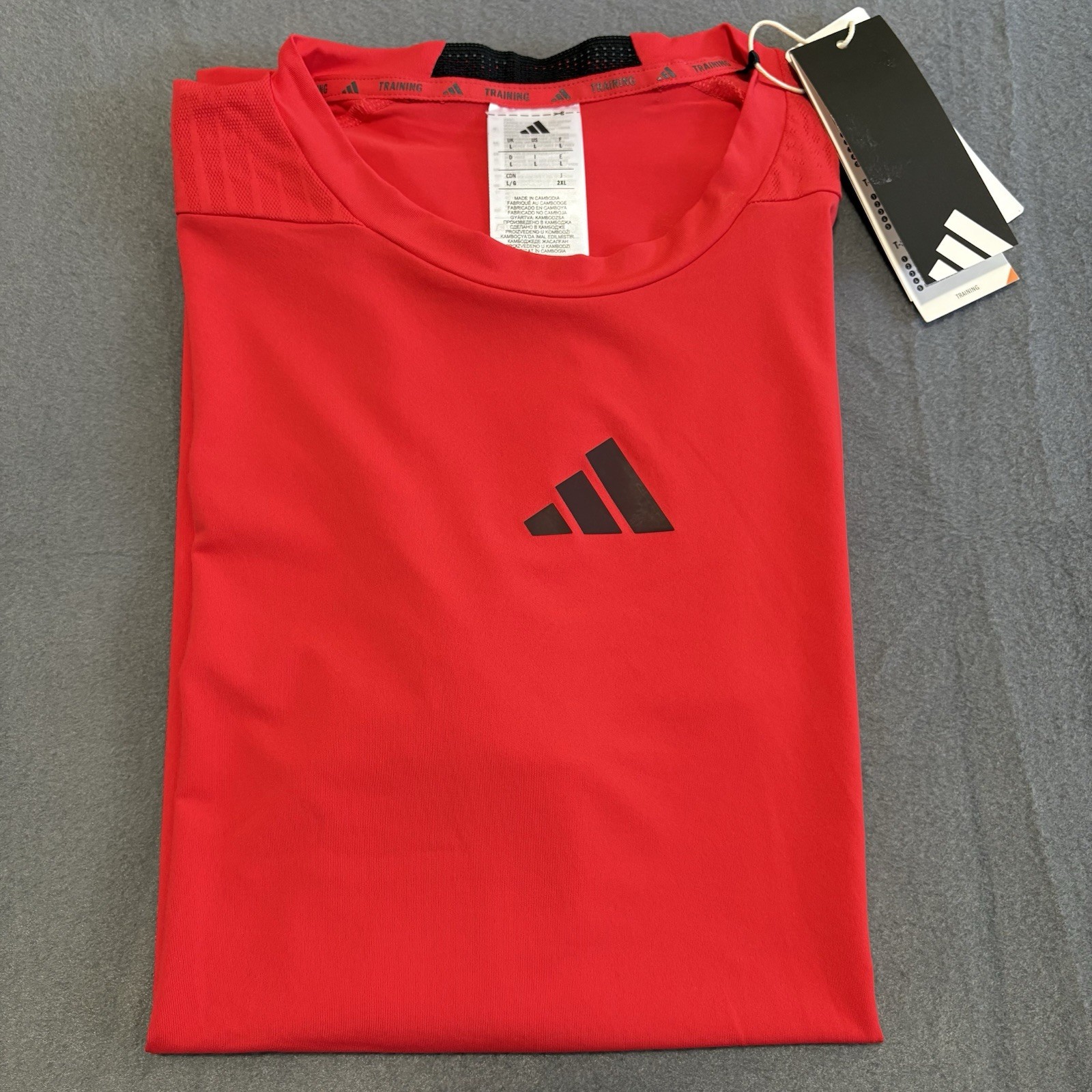 Adidas D4T TEE Training T-Shirt Men Large Red JY6341 Climacool Performance NWT