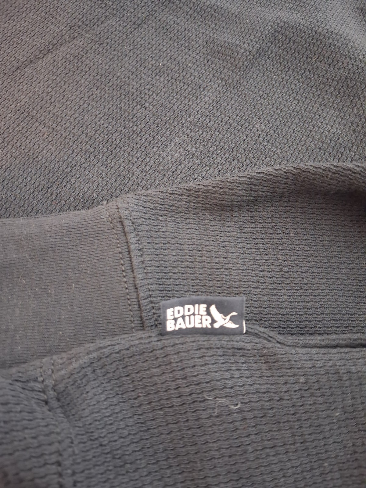 Eddie Bauer M/M Black Knit Shirt 60 Cotton 40 Poly, New with Tag 1041A2